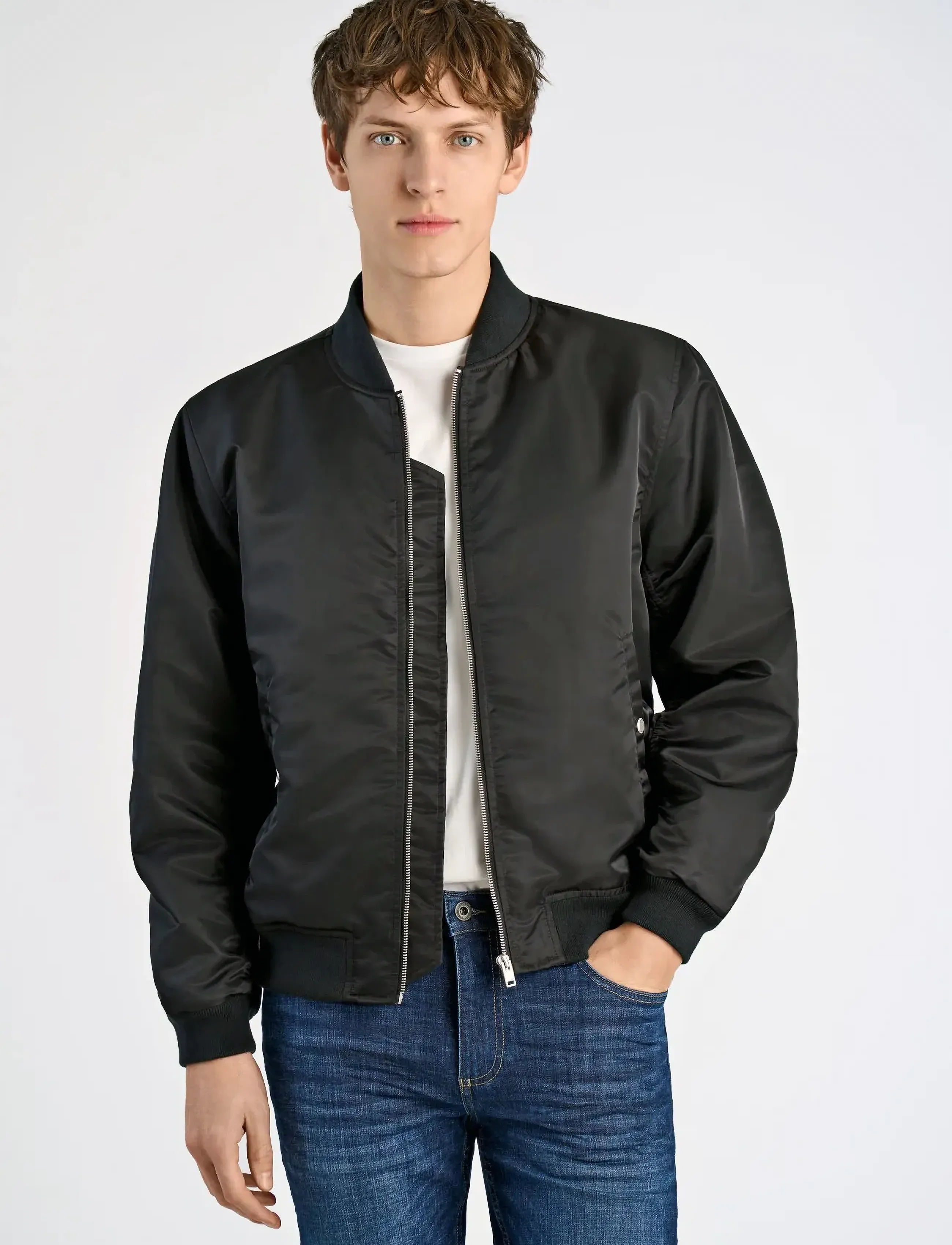Lindbergh Padded bomber jacket - Bomber jakkar - BLACK / black