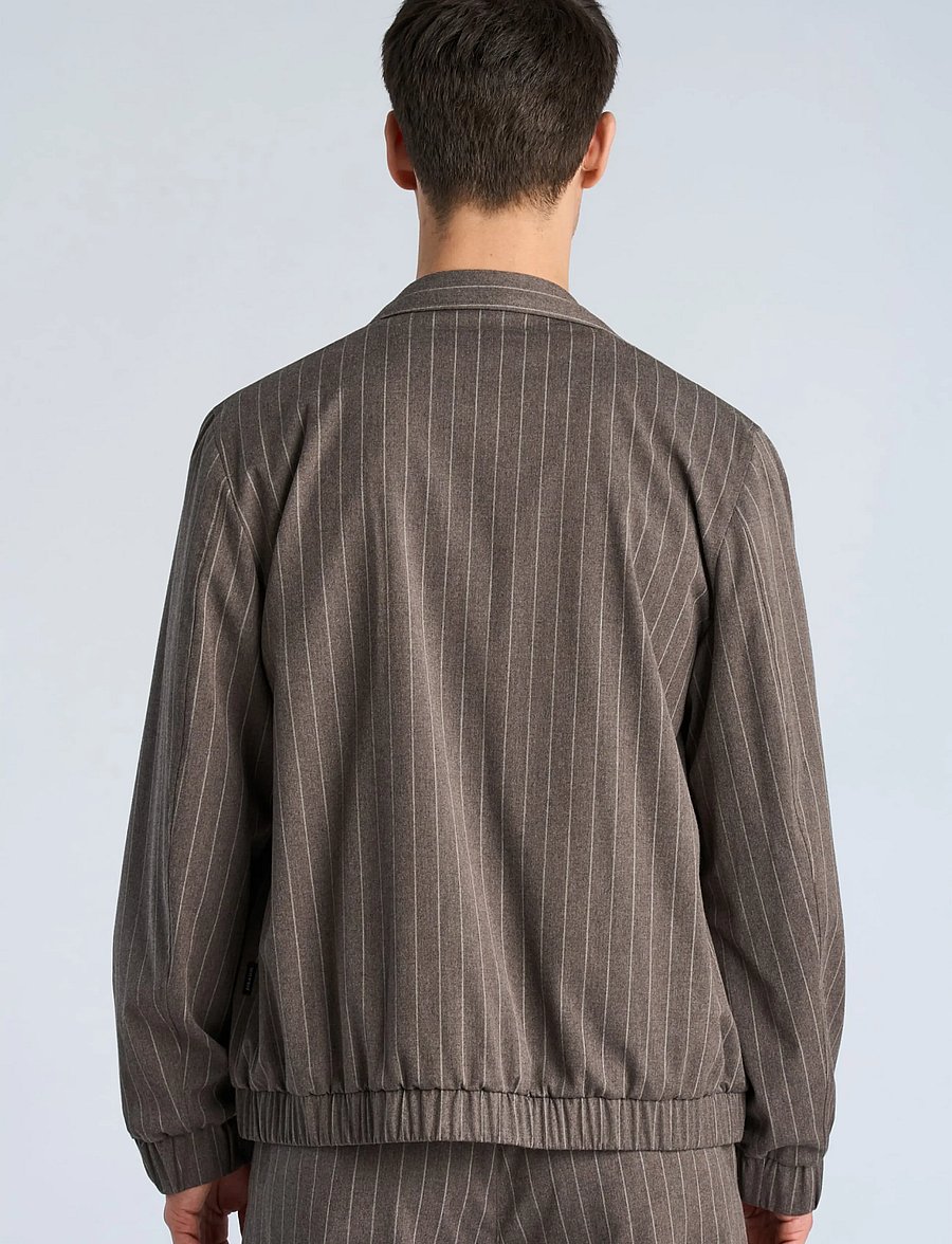 Lindbergh - Stretch stripe blouson - höstjackor - brown - 4