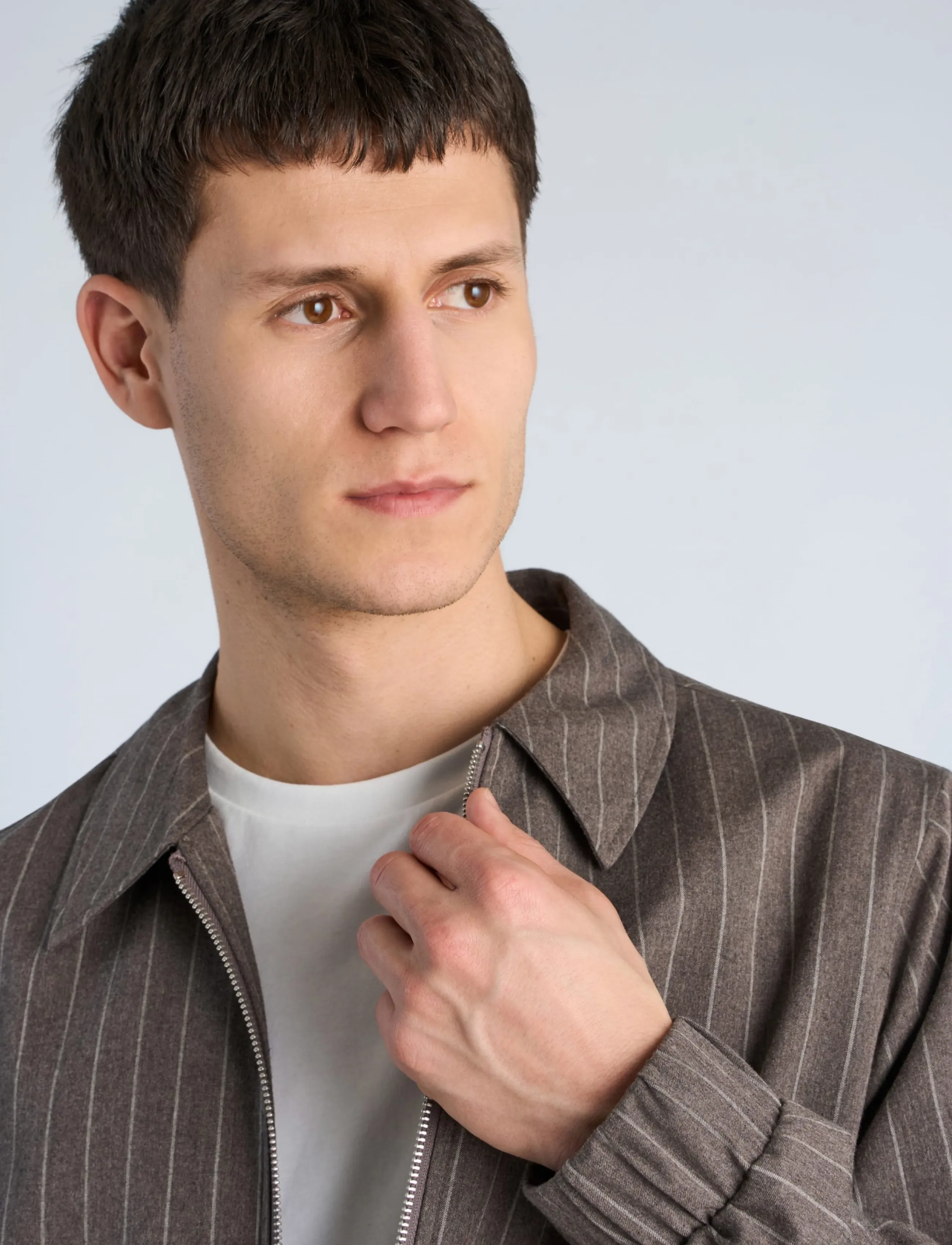 Lindbergh - Stretch stripe blouson - höstjackor - brown - 5