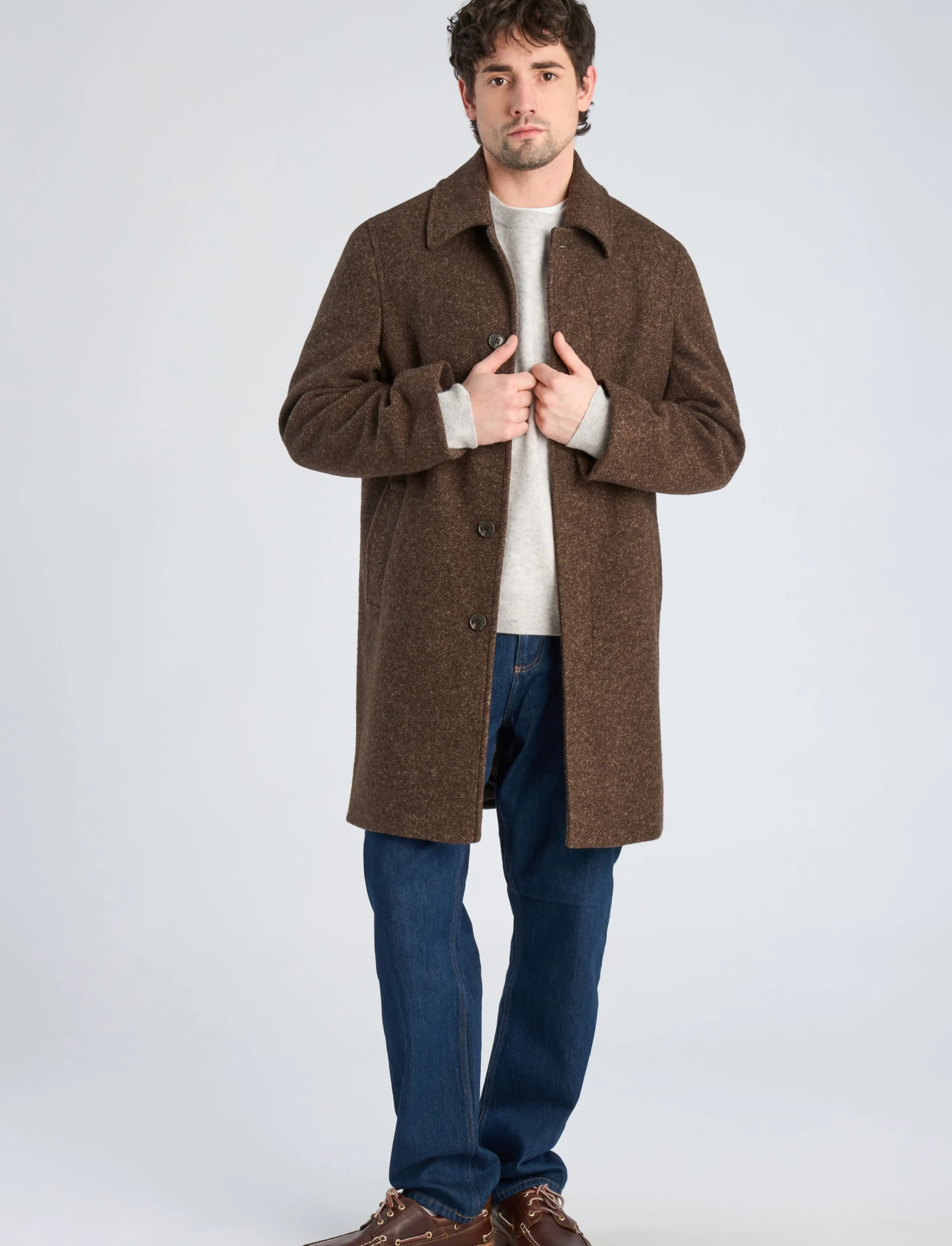 Lindbergh Wool blend coat - Mäntel - BROWN MEL / brown