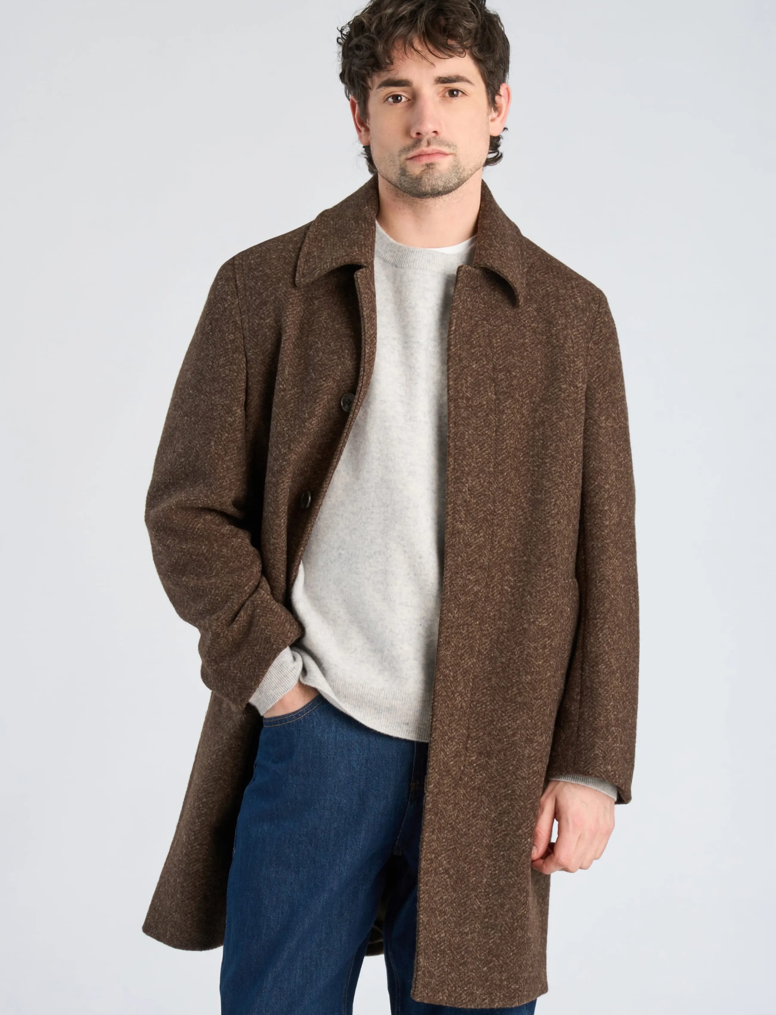 Lindbergh - Wool blend coat - brown mel - 3