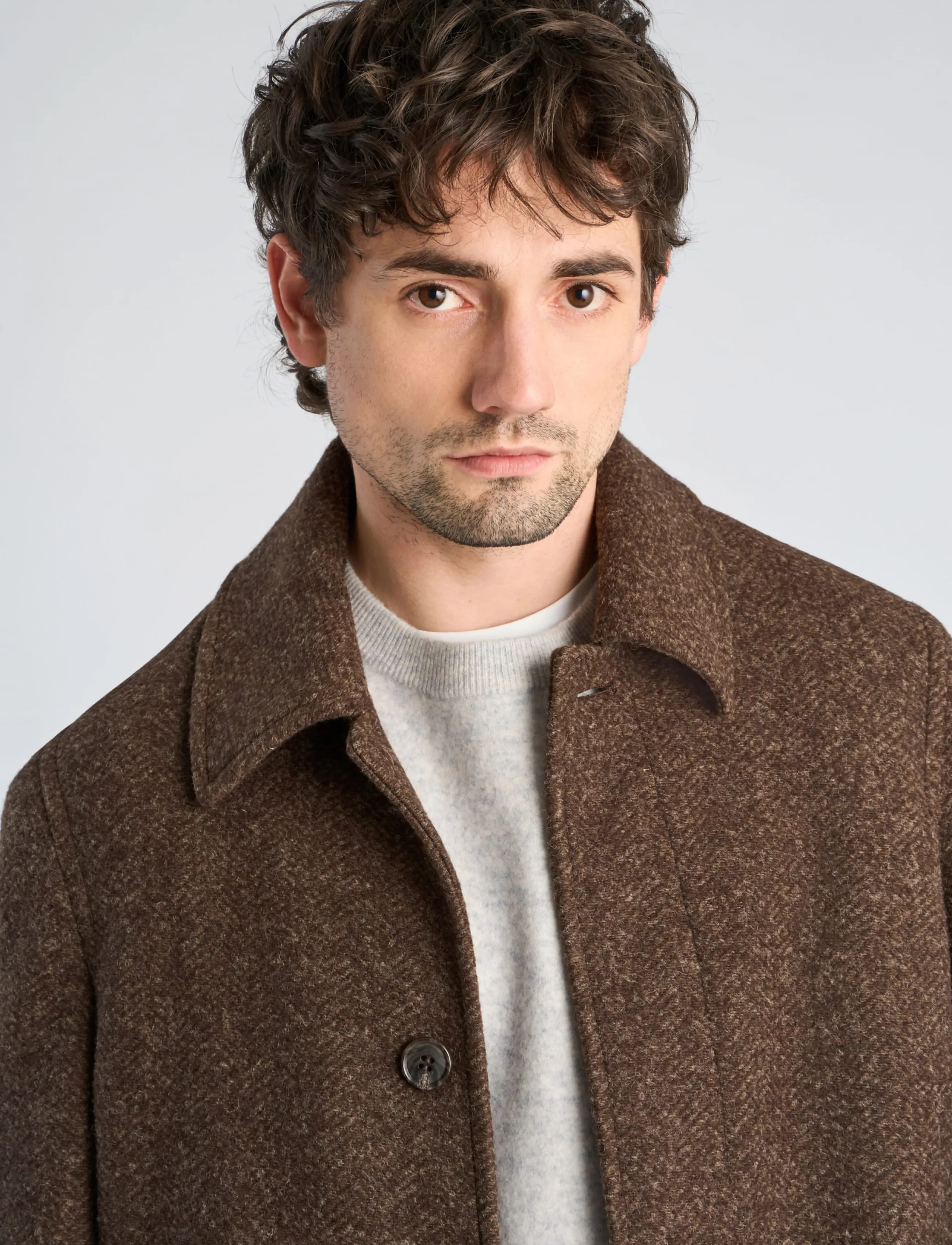 Lindbergh - Wool blend coat - brown mel - 5