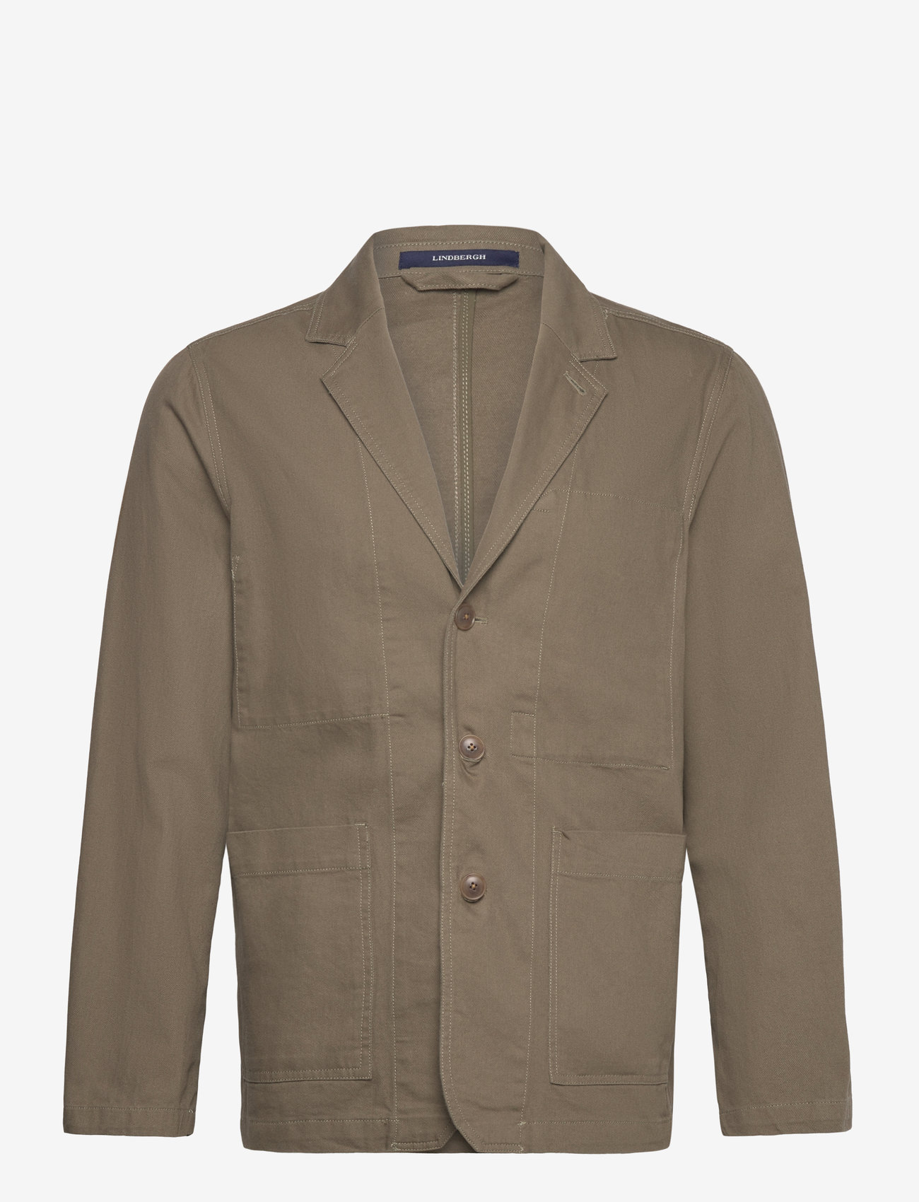 Lindbergh - Linen blend casual blazer - shop efter anledning - dk dusty olive - 0
