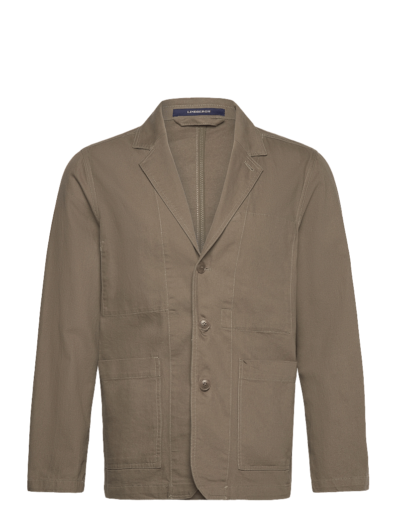 Lindbergh - Linen blend casual blazer - shop efter anledning - dk dusty olive - 0