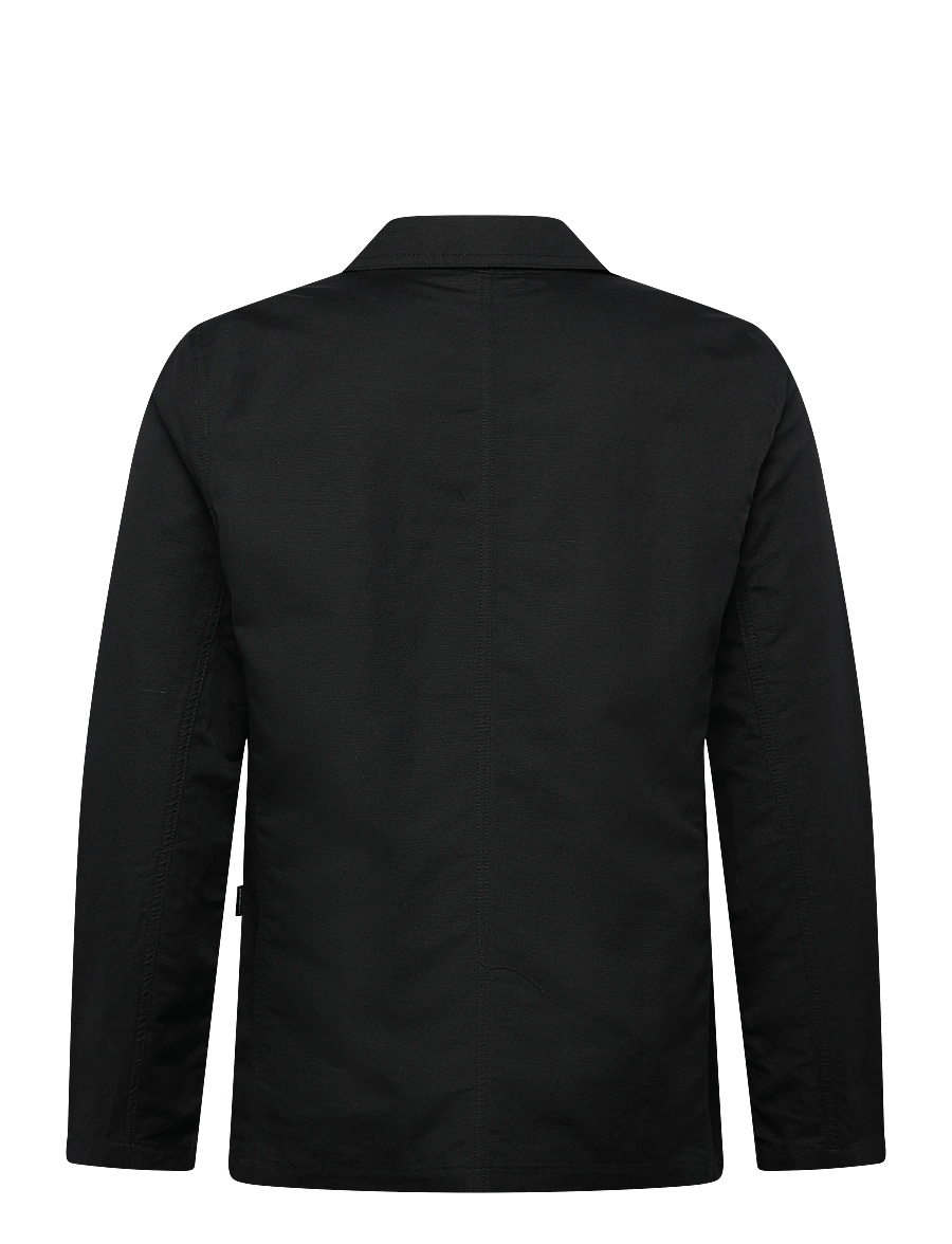 Lindbergh - Linen blend casual blazer - enkelknäppta kavajer - black - 2
