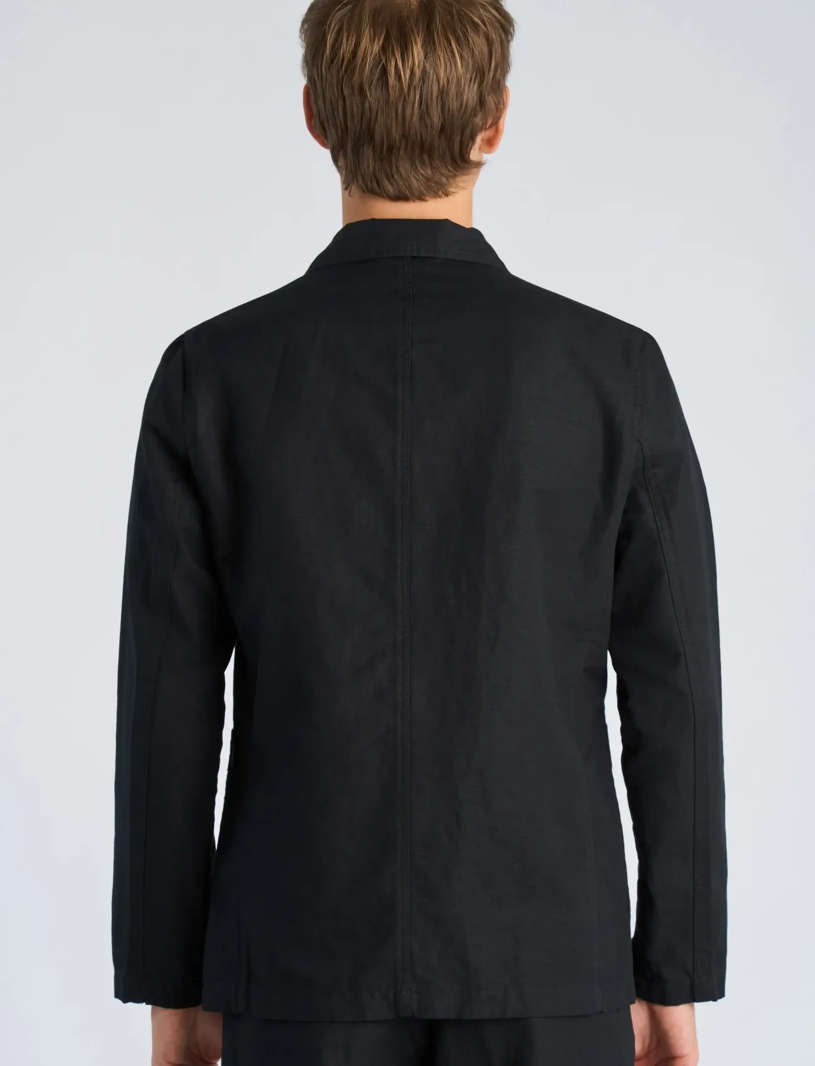 Lindbergh - Linen blend casual blazer - enkelknäppta kavajer - black - 4