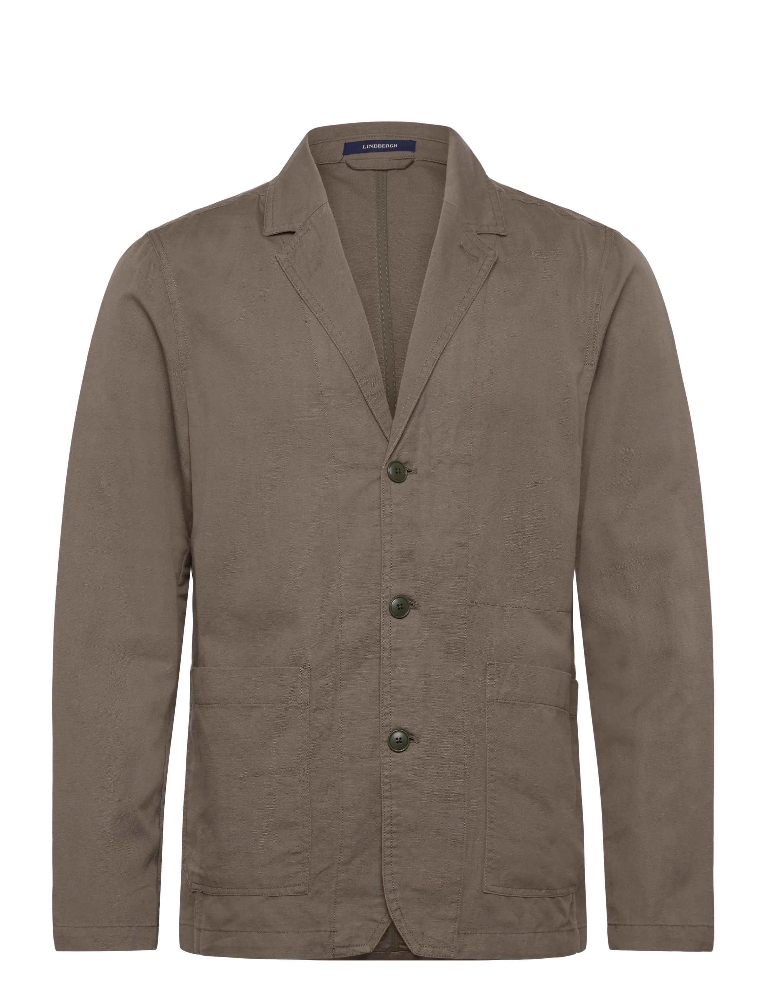 LINDBERGH Linen Blend Casual Blazer Khaki - L - Herren
