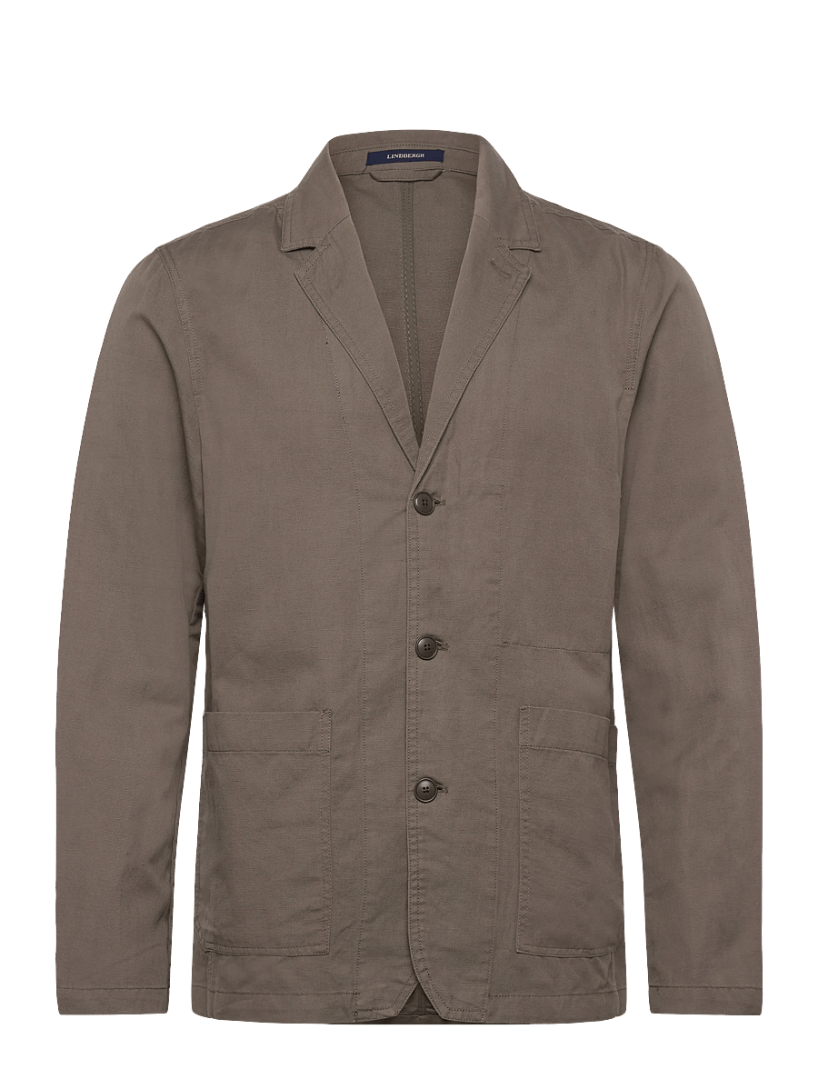 Lindbergh - Linen blend casual blazer - einreiher - dk olive - 1