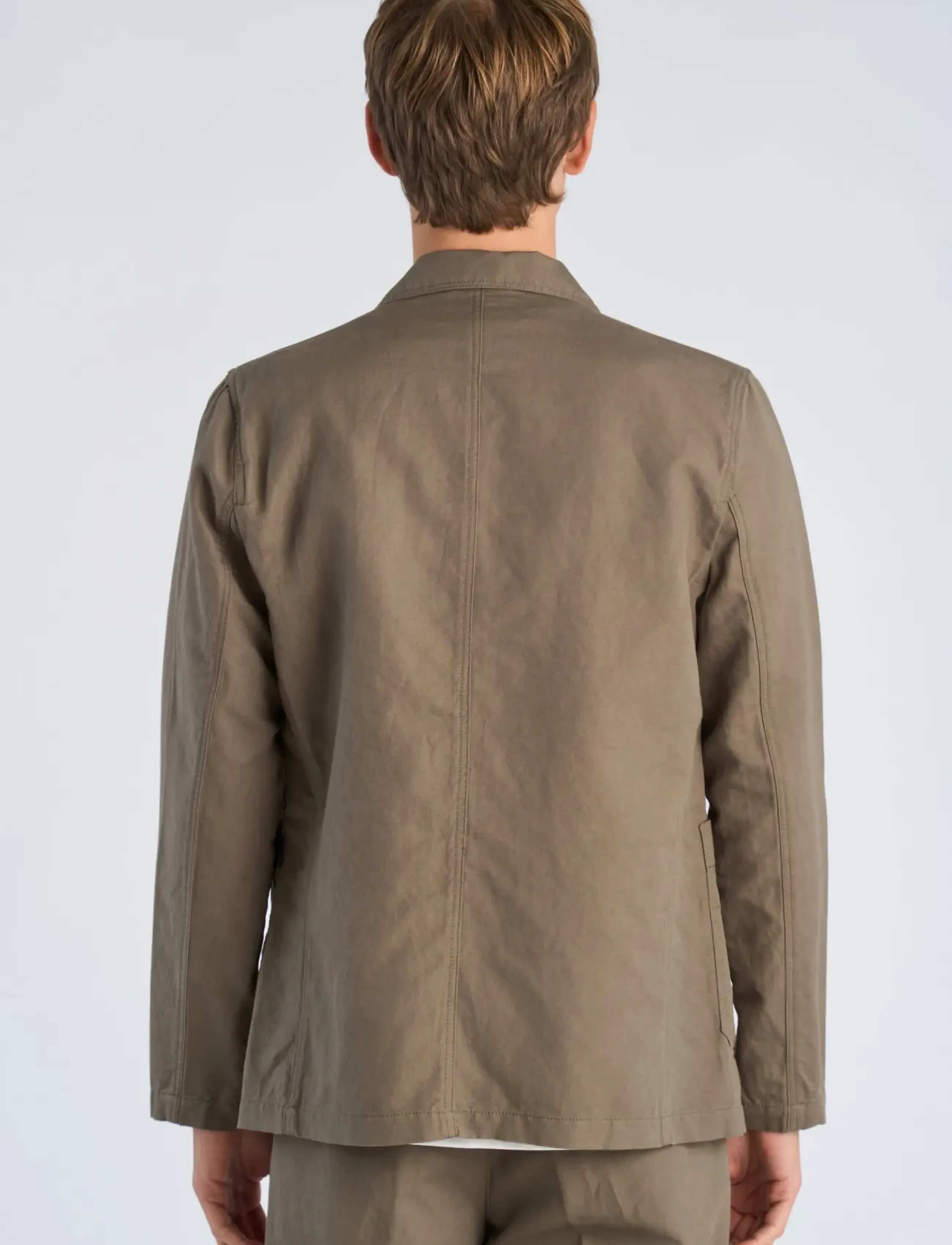Lindbergh - Linen blend casual blazer - Ühe rinnatisega pintsakud - dk olive - 4