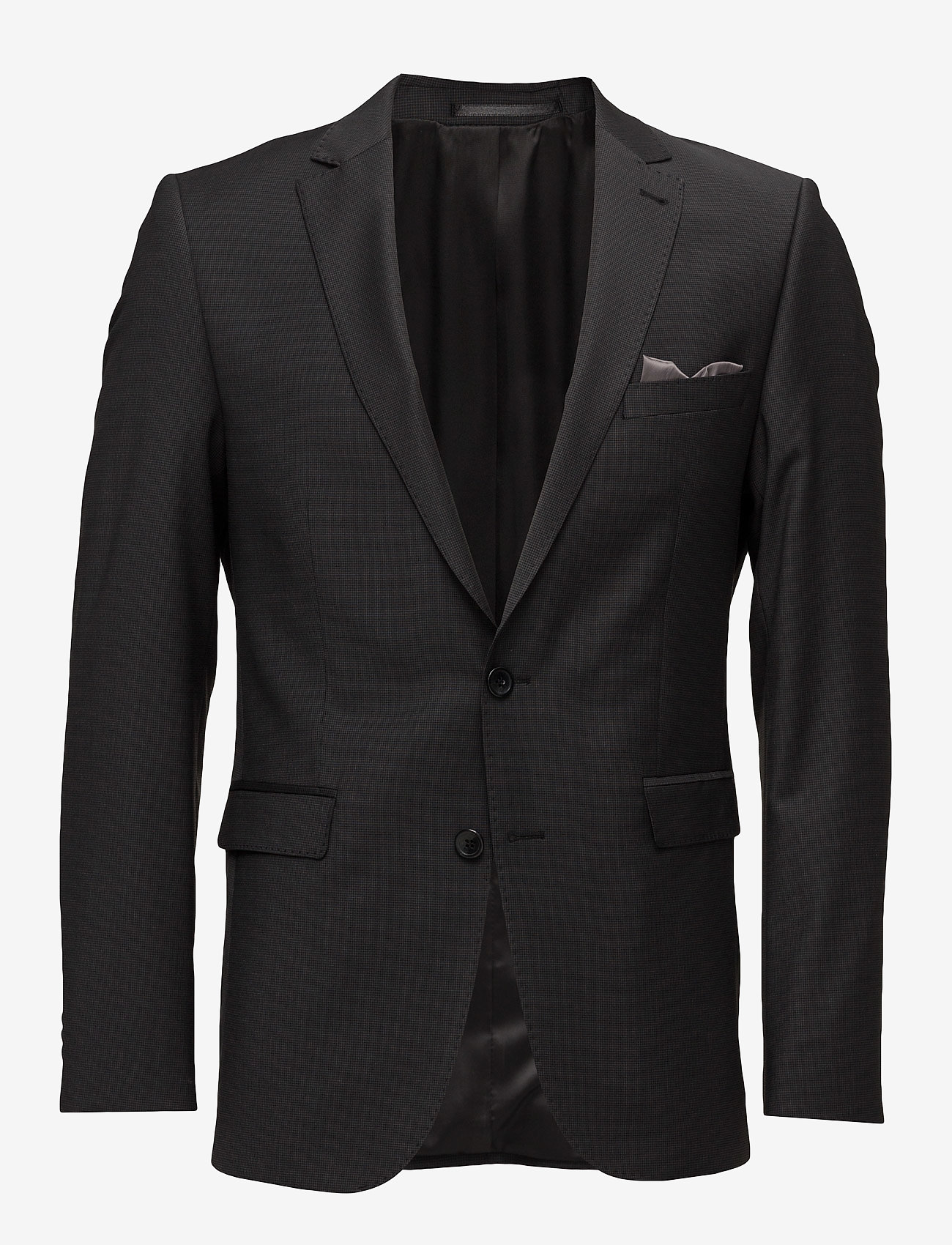 Classic small checked blazer - BLACK