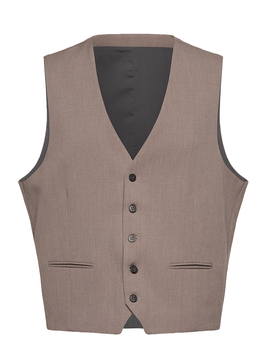 Lindbergh - Superflex relaxed waistcoat - västar - deep sand mel - 0