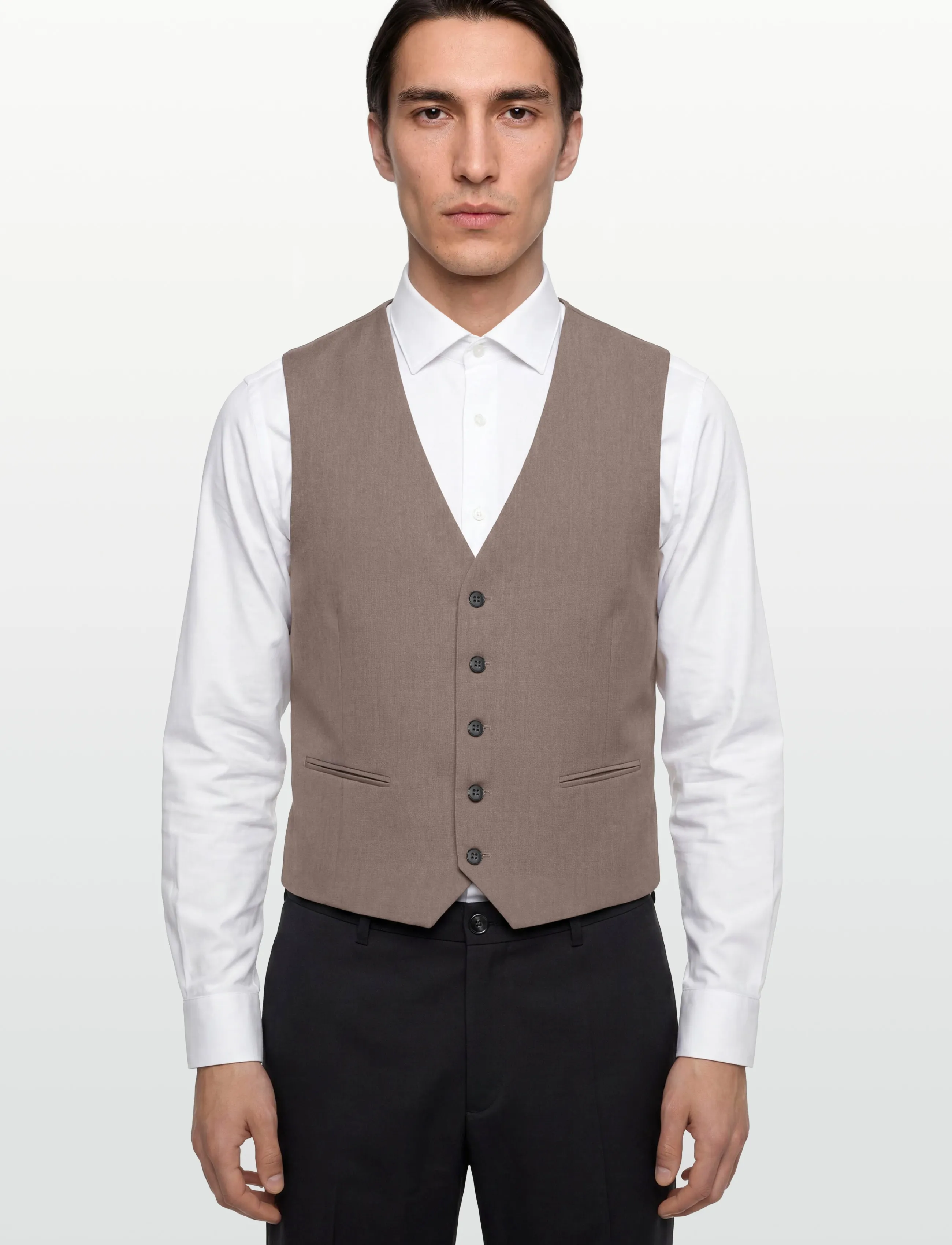 Lindbergh - Superflex relaxed waistcoat - habitveste - deep sand mel - 3