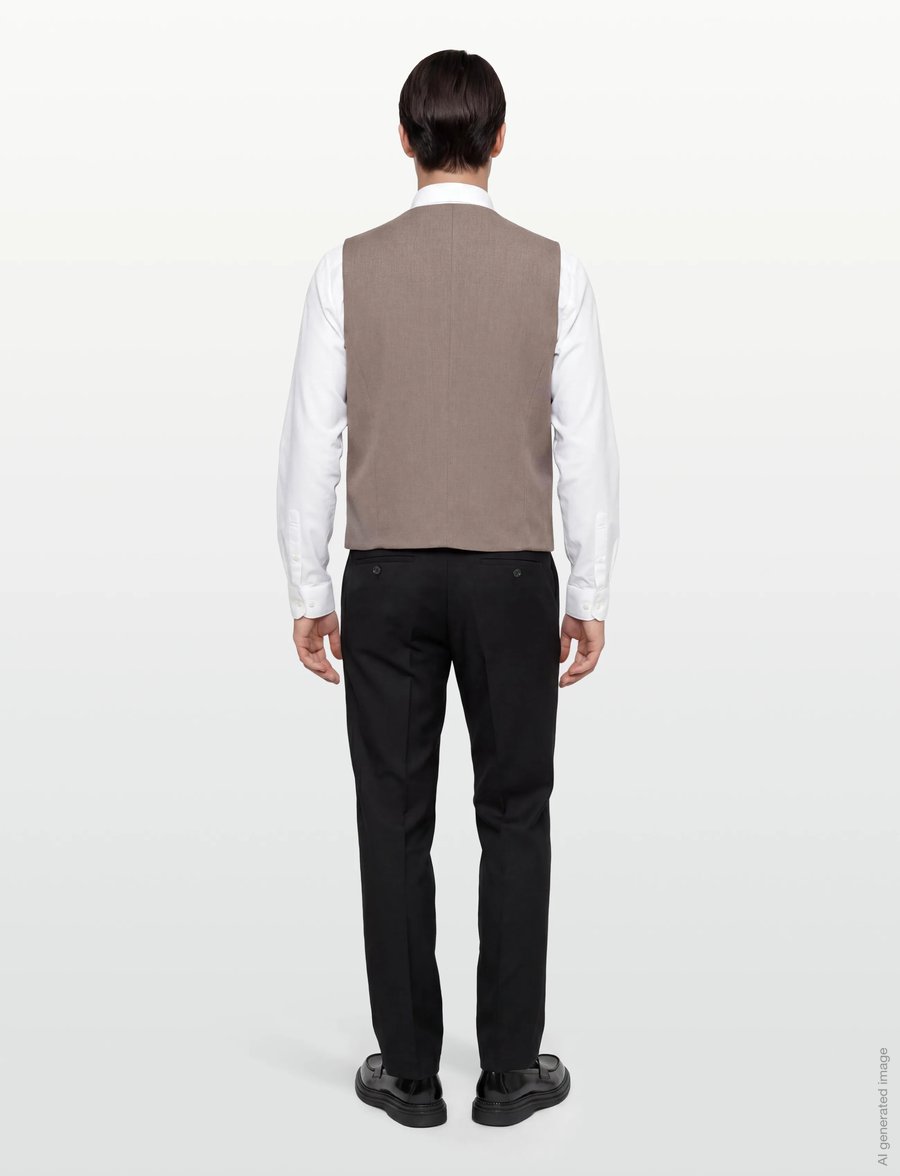 Lindbergh - Superflex relaxed waistcoat - habitveste - deep sand mel - 4