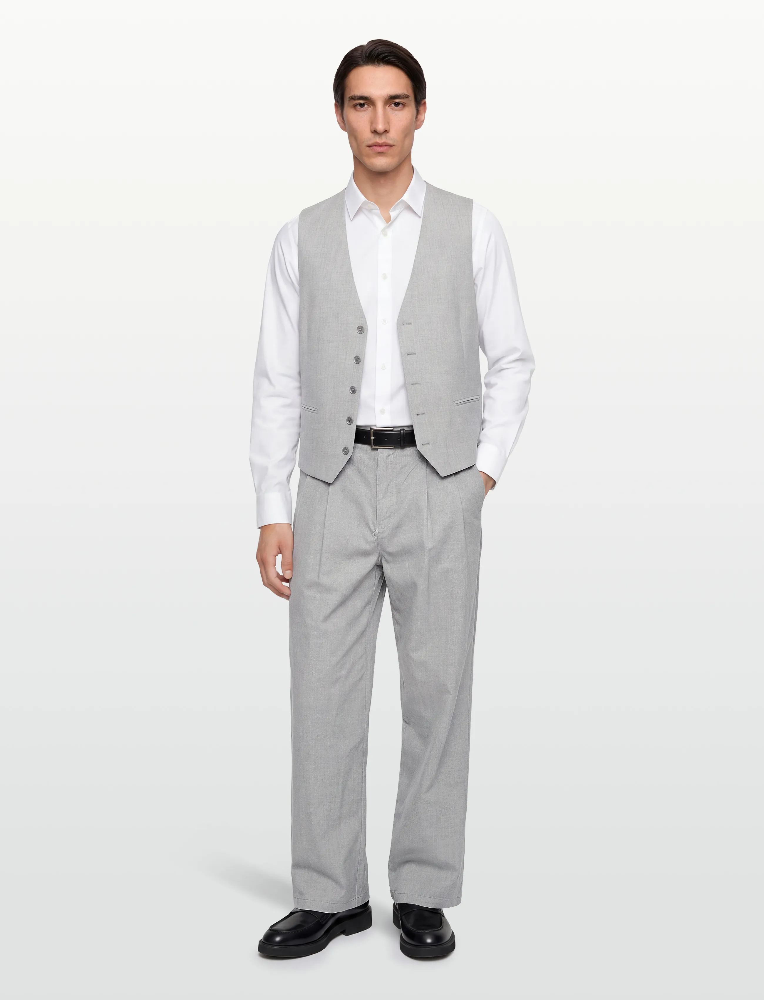 Lindbergh Superflex Relaxed Waistcoat, L, Grey, Suits & Blazere > Waistcoats, Herre