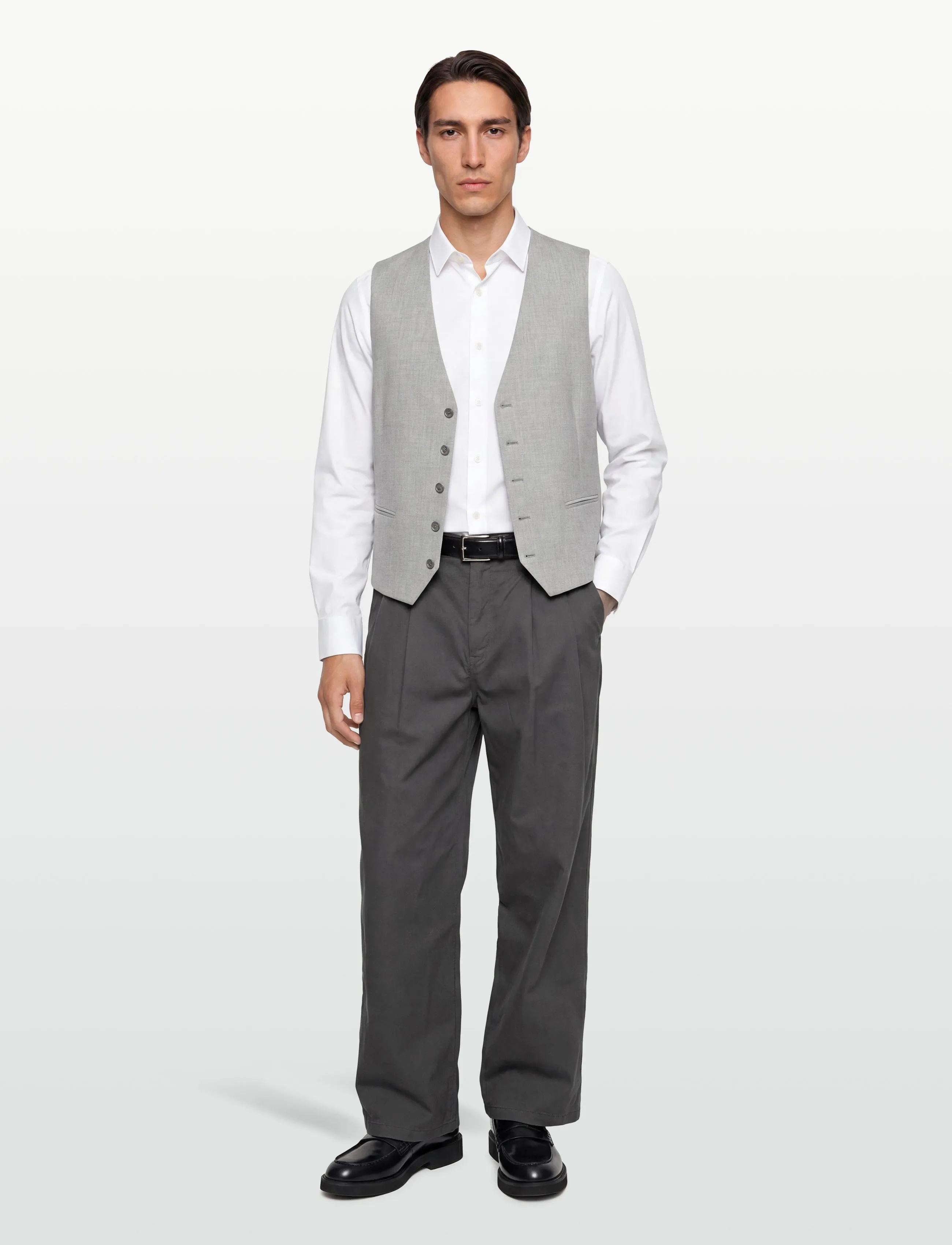 Lindbergh - Superflex relaxed waistcoat - Ülikonnavestid - lt grey mix - 0