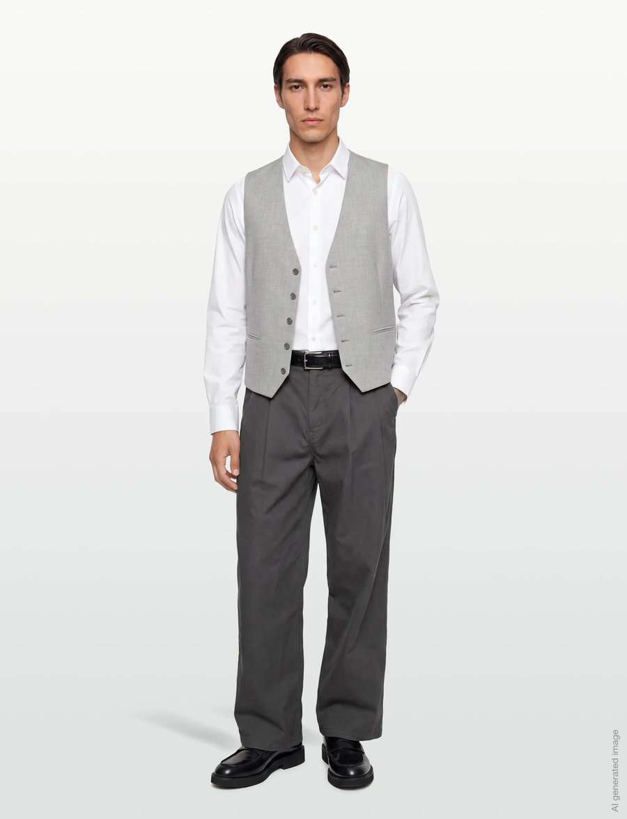 Lindbergh - Superflex relaxed waistcoat - westen - lt grey mix - 0