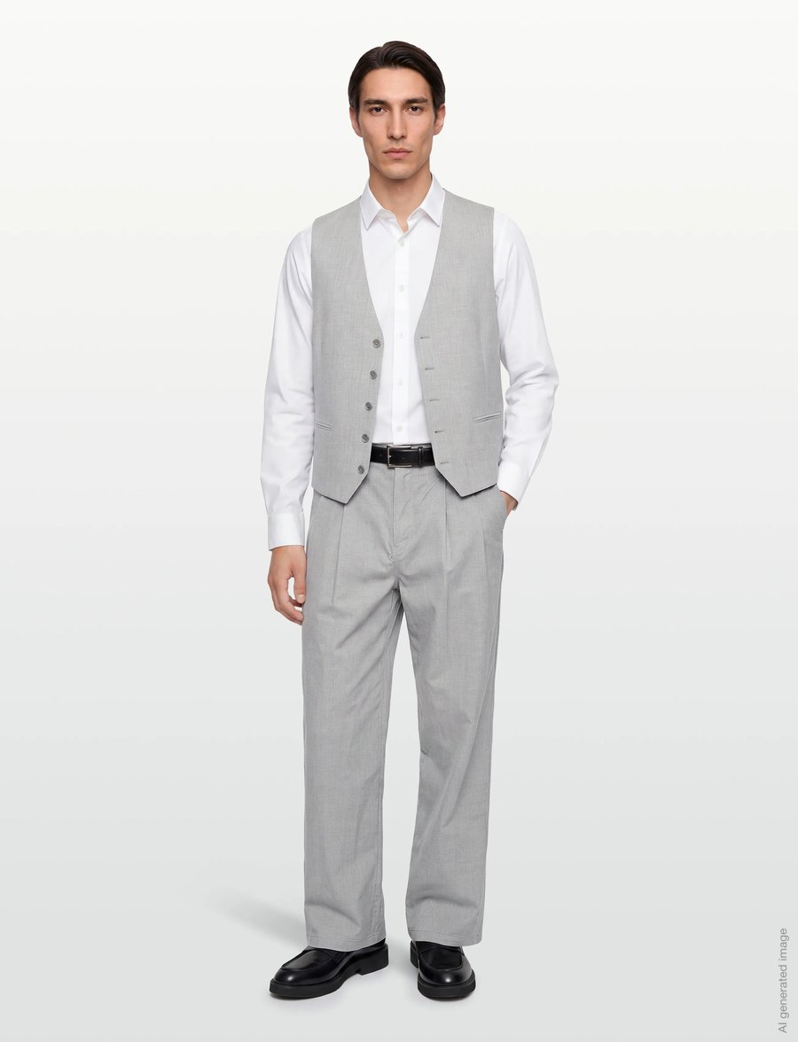 Lindbergh - Superflex relaxed waistcoat - westen - lt grey mix - 0