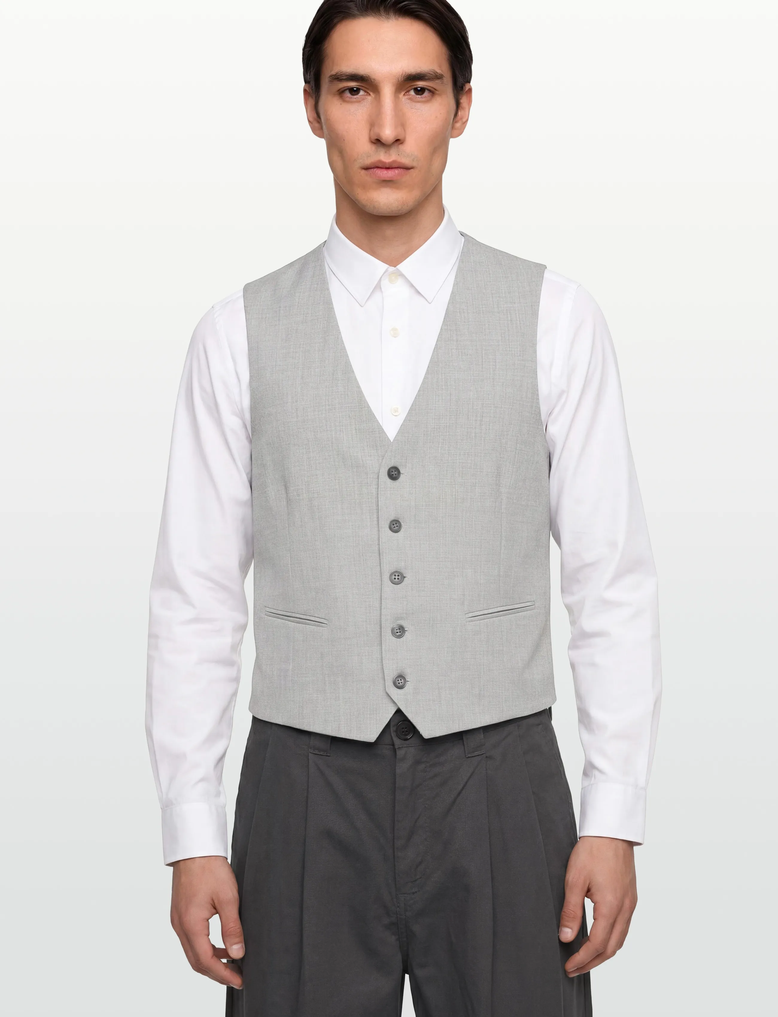 Lindbergh - Superflex relaxed waistcoat - Ülikonnavestid - lt grey mix - 3