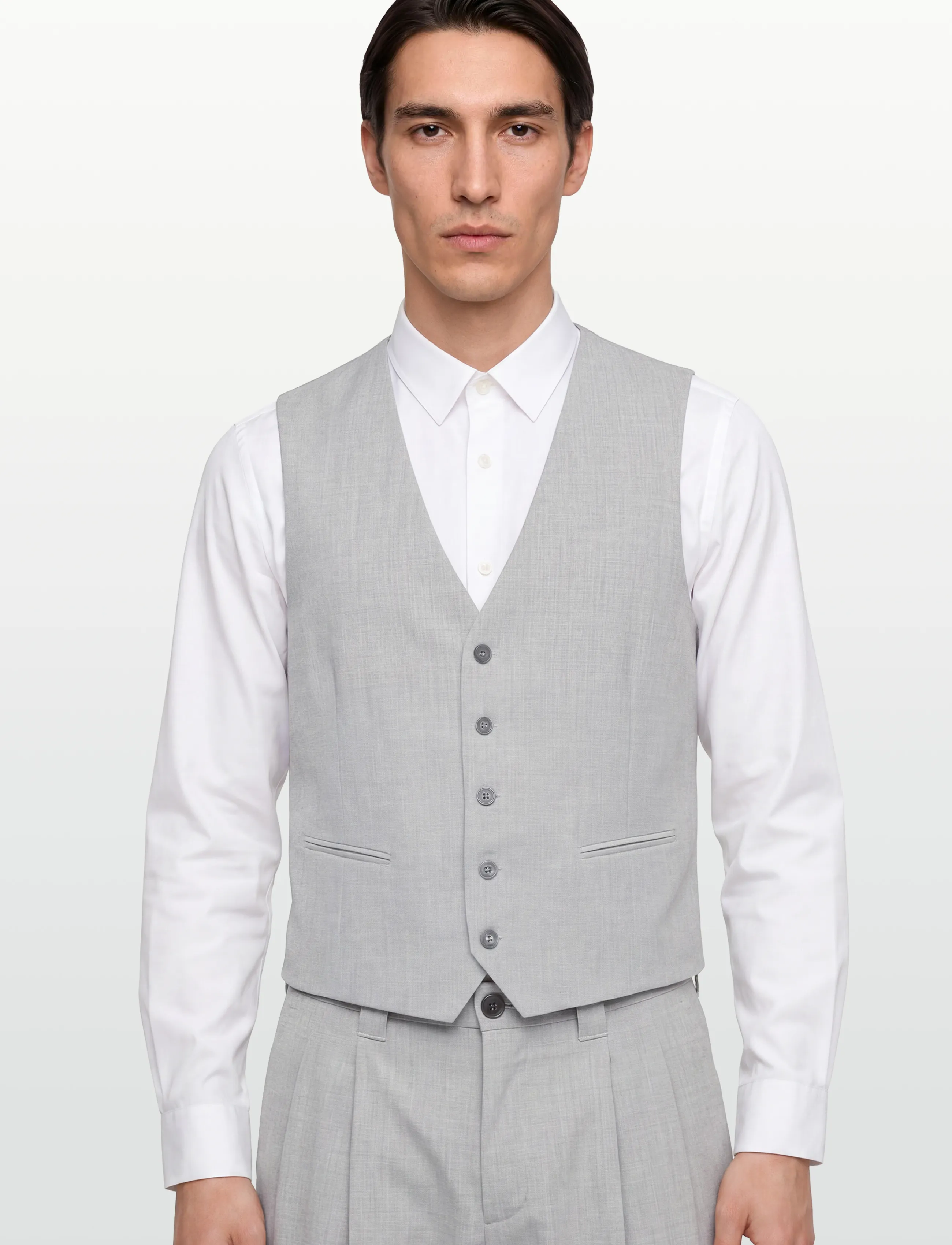 Lindbergh - Superflex relaxed waistcoat - västar - lt grey mix - 3
