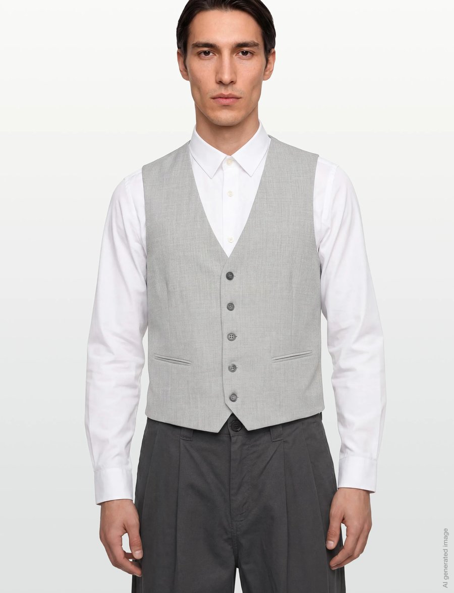 Lindbergh - Superflex relaxed waistcoat - westen - lt grey mix - 3
