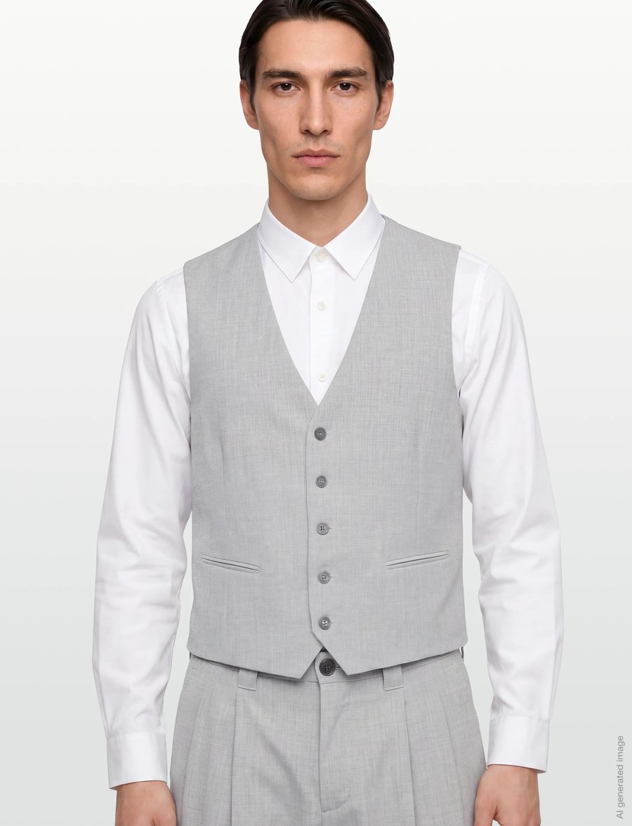 Lindbergh - Superflex relaxed waistcoat - westen - lt grey mix - 3
