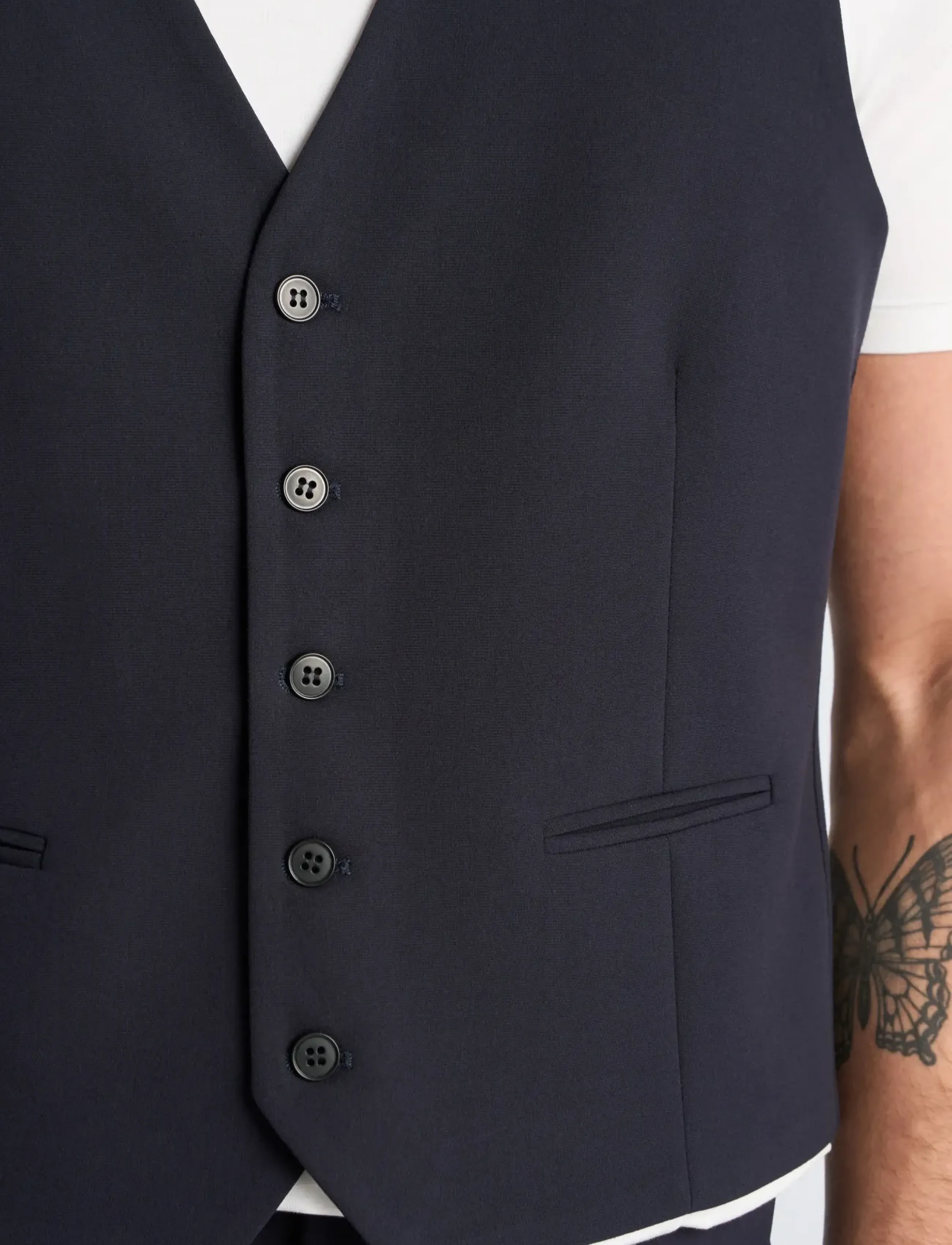Lindbergh - Superflex relaxed waistcoat - västar - navy - 0