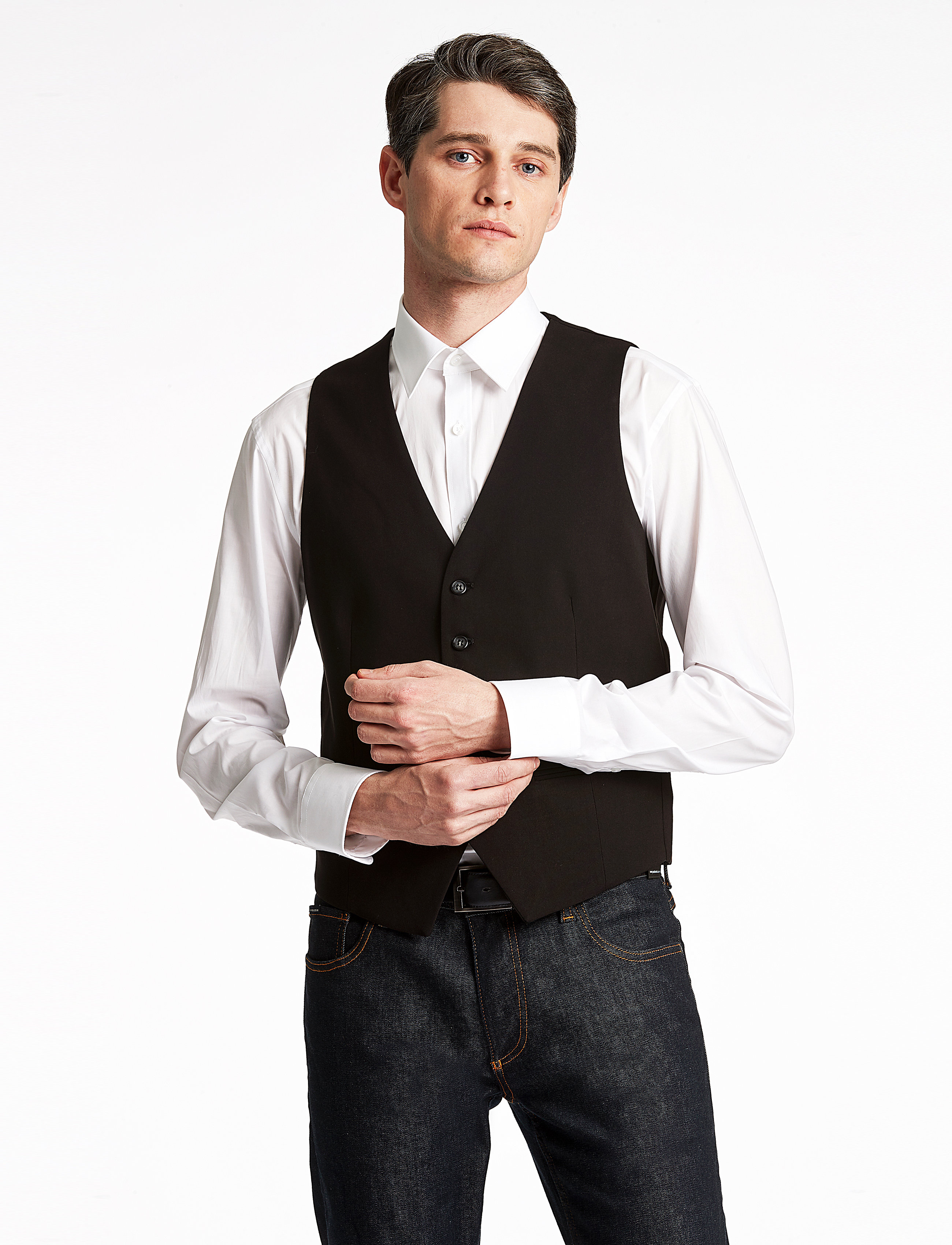 Lindbergh Mens Waistcoat For Suit, 56, Black, Suits & Blazere > Waistcoats, Herre