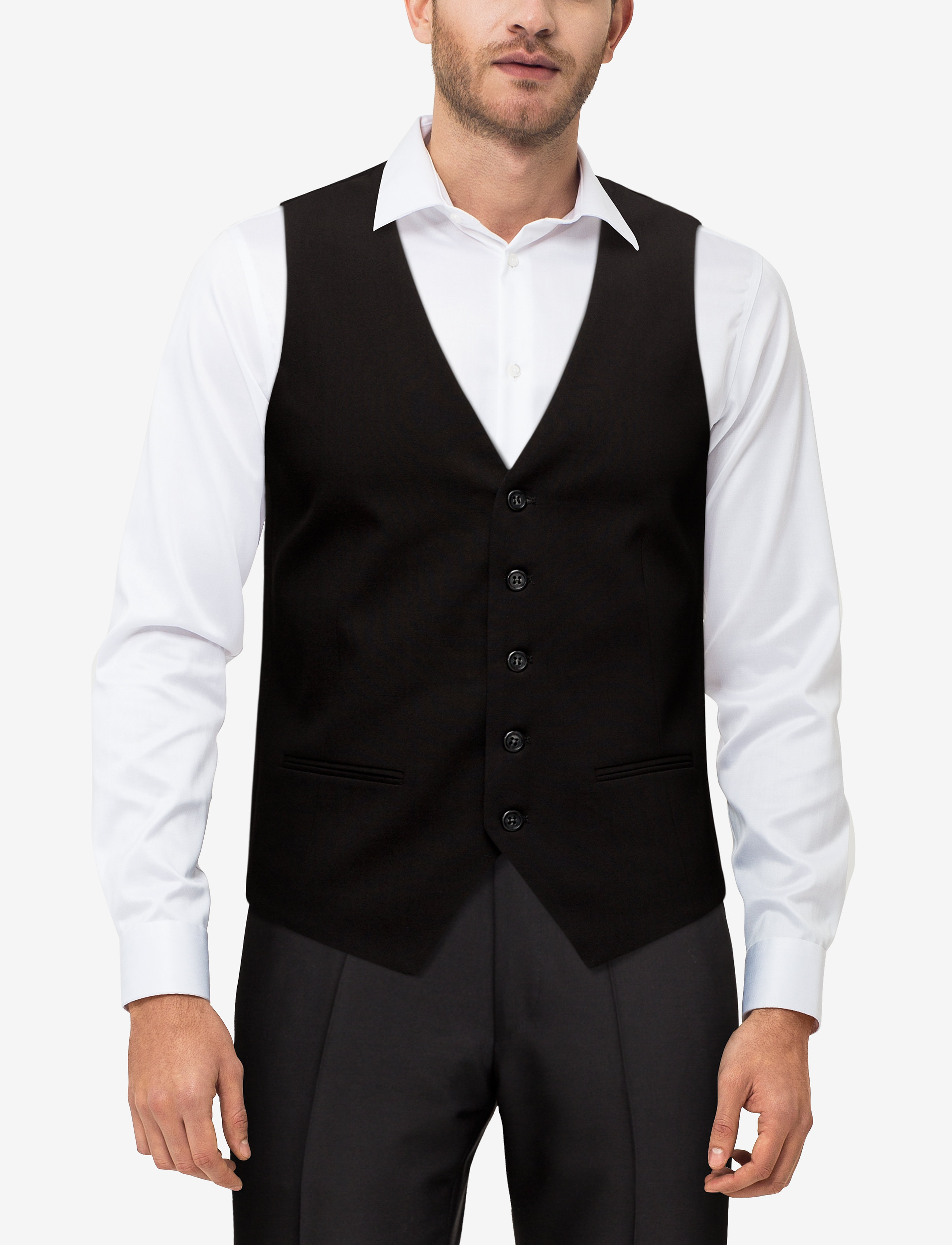 Lindbergh - Mens waistcoat for suit - habitveste - black - 4