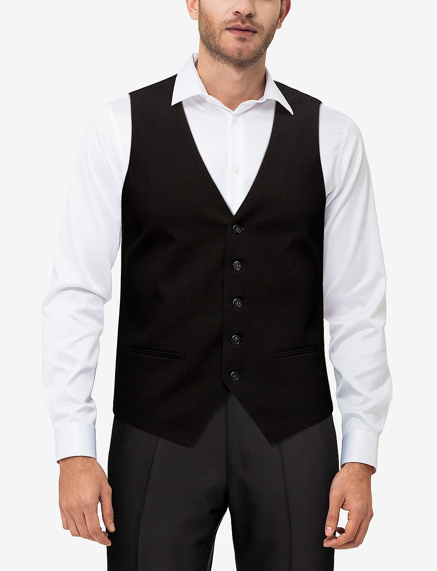 Lindbergh - Mens waistcoat for suit - liivit - black - 4