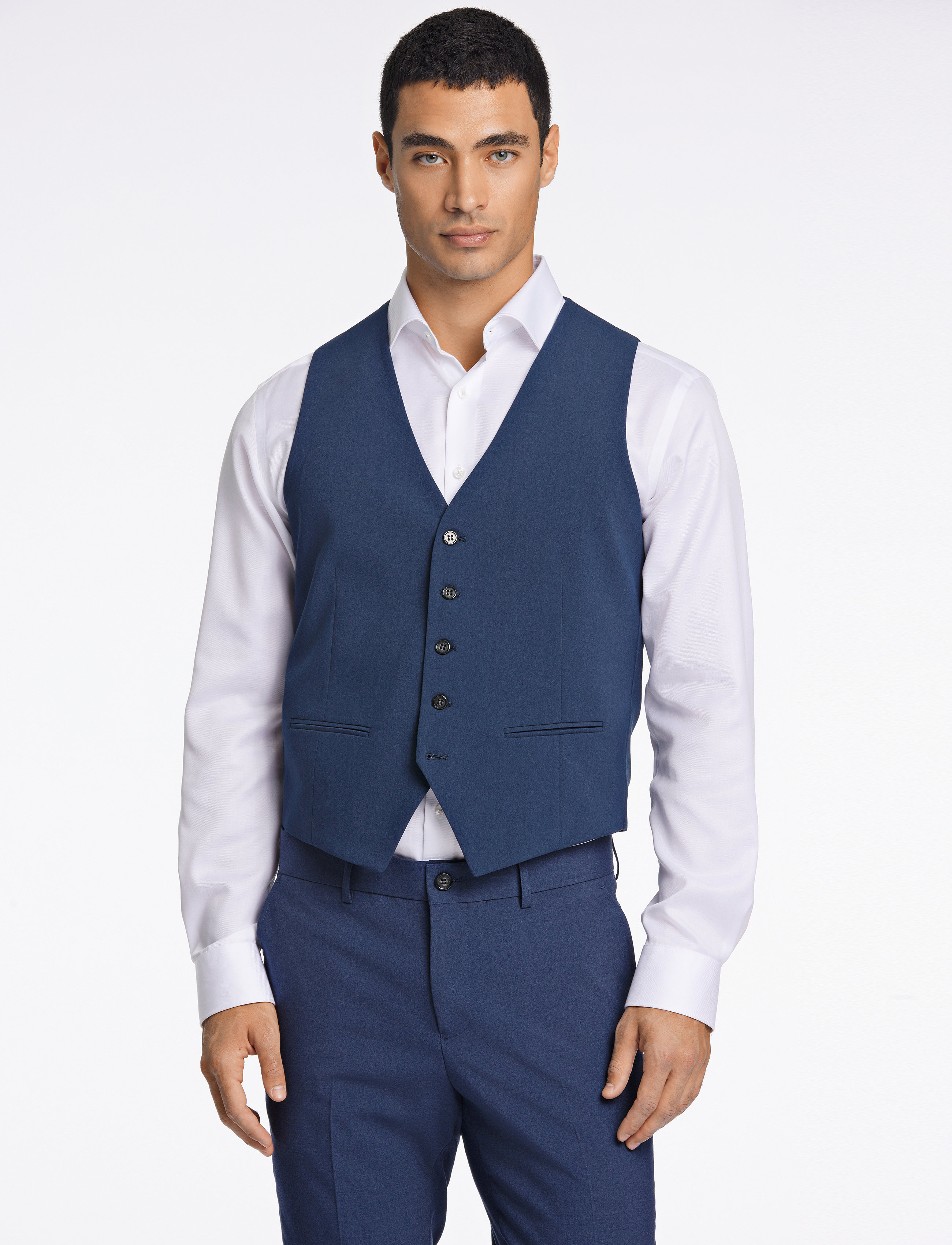 Lindbergh Mens Waistcoat For Suit, 52, Blue, Suits & Blazere > Waistcoats, Herre