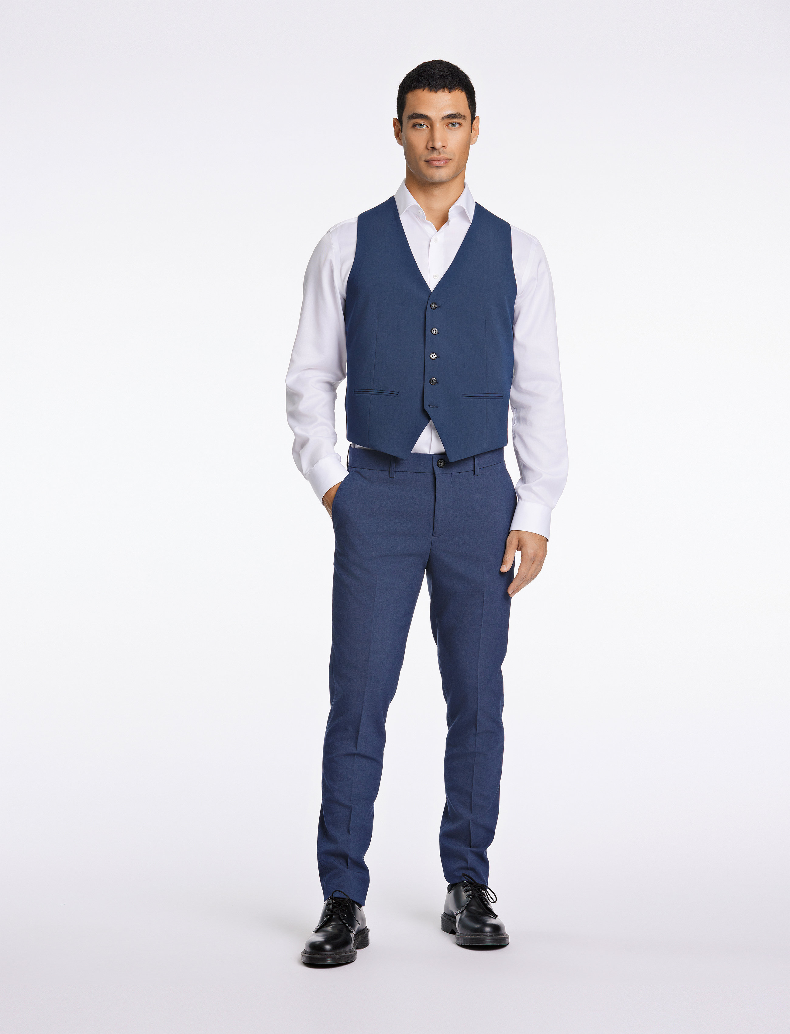 Lindbergh - Mens waistcoat for suit - Ülikonnavestid - blue mel - 3