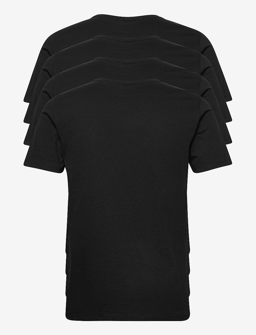 Lindbergh - 4PK basic tee S/S - kortärmade t-shirts - black - 1