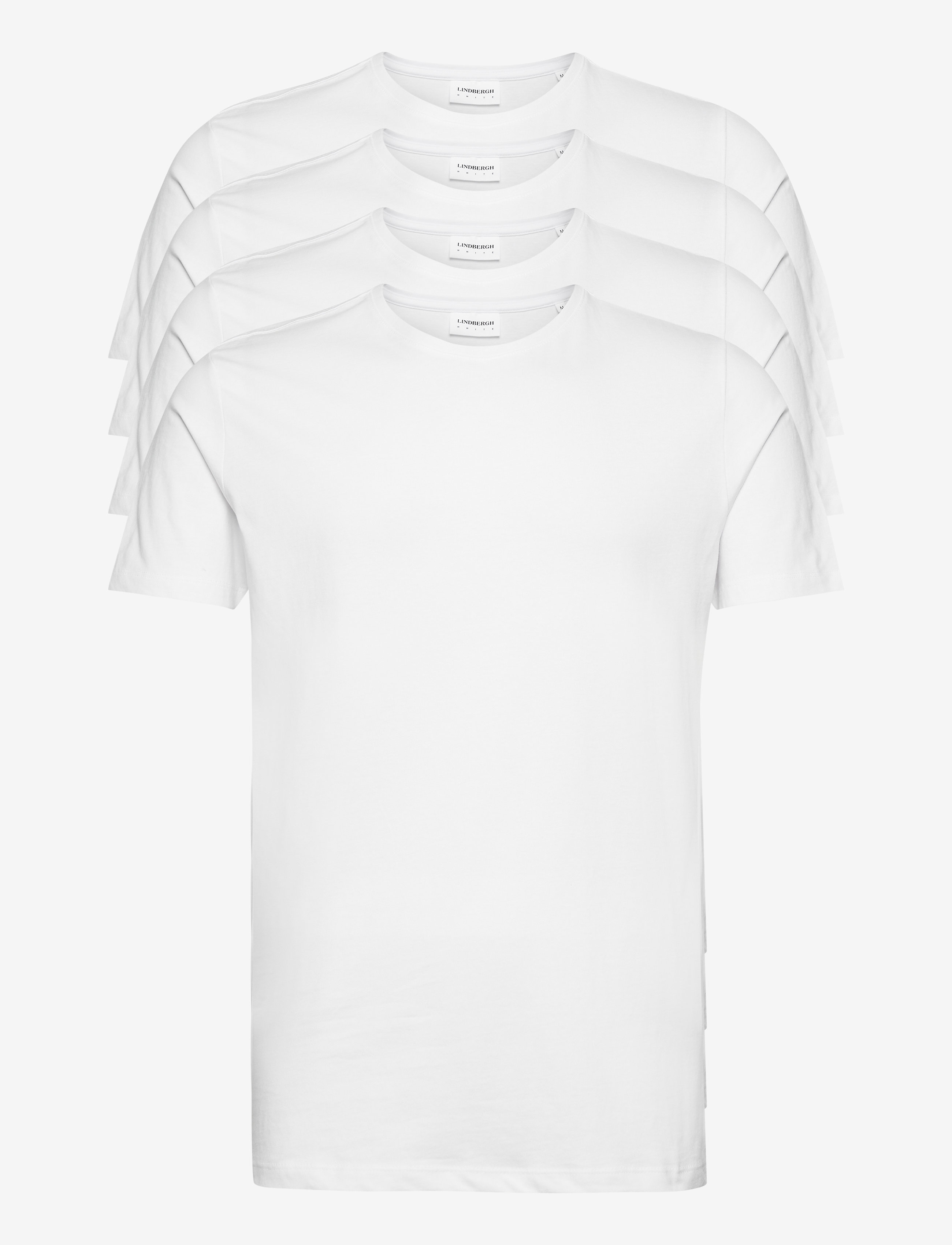 Lindbergh 4Pk Basic Tee S/S, Mænd, Basic Kortærmet T-shirt Multipakke, Hvid, Str: XXL