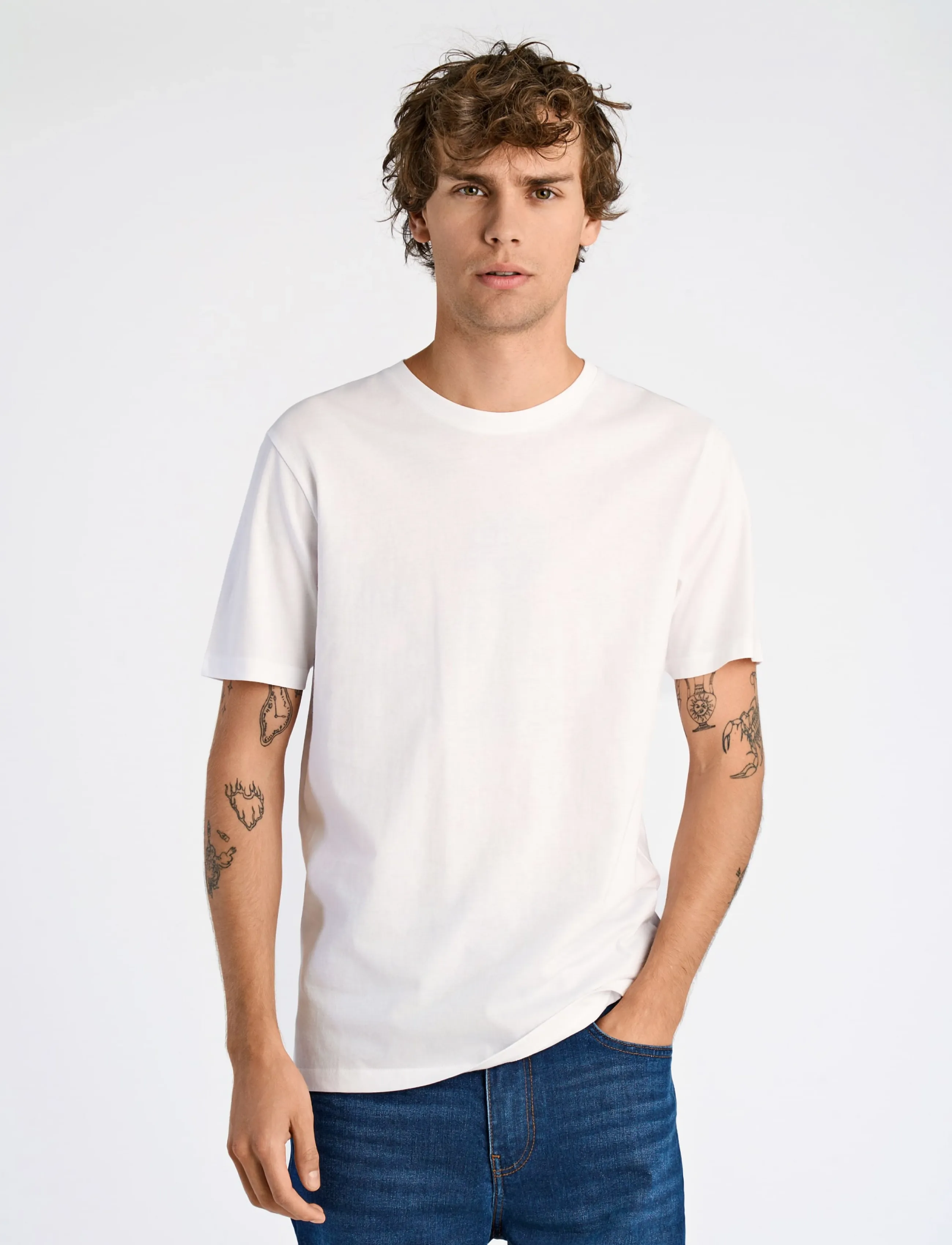 Lindbergh 4Pk Basic Tee S/S, M, T-shirts, Weiß - Short-sleeved, Männerswear