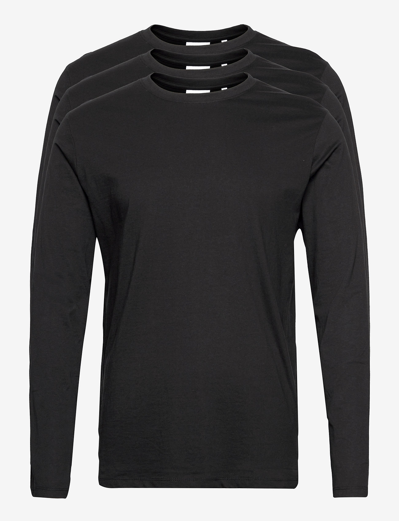 Lindbergh - 3PK basic tee L/S - långärmade t-shirts - black - 1