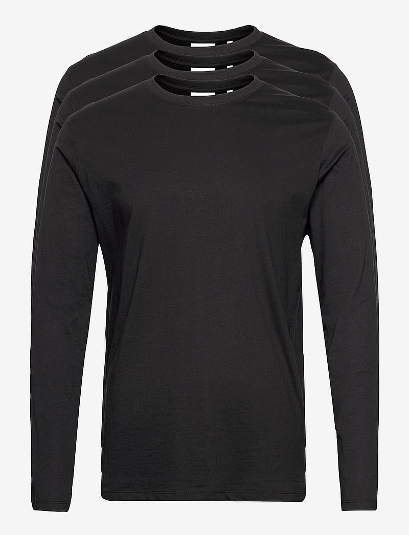 Lindbergh - 3PK basic tee L/S - långärmade t-shirts - black - 1