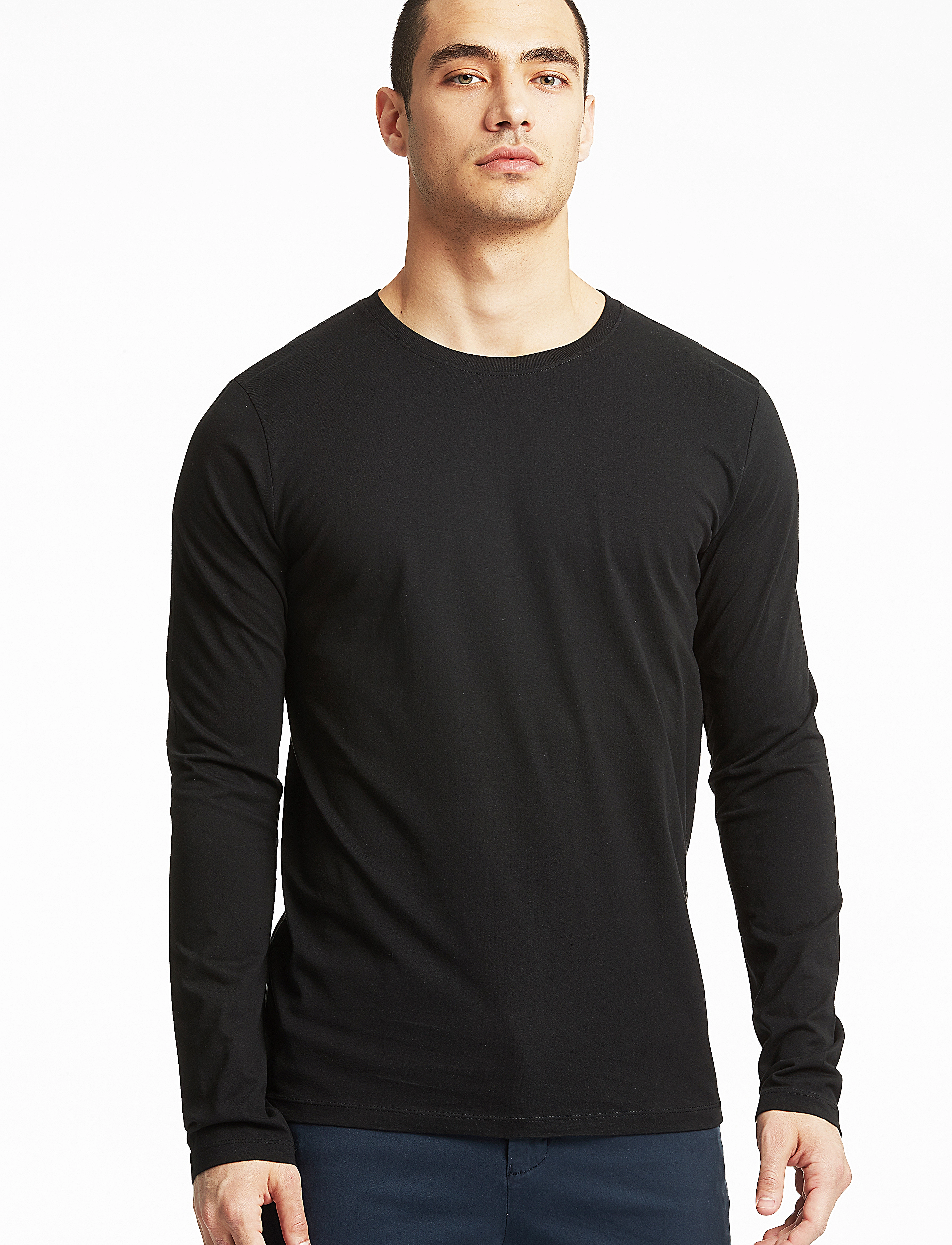 Lindbergh 3-Pack Basic Tee L/S, Mænd, Basic Langærmet T-Shirt, Sort, Str: XXL