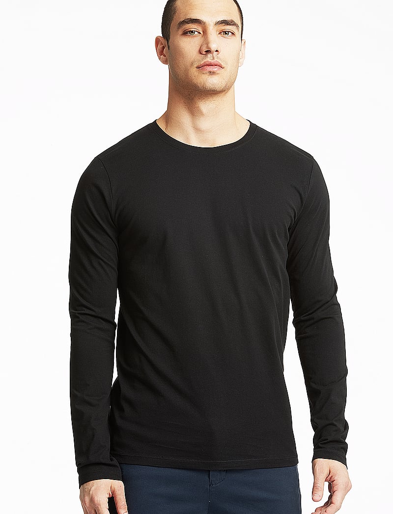 Lindbergh - 3PK basic tee L/S - långärmade t-shirts - black - 0