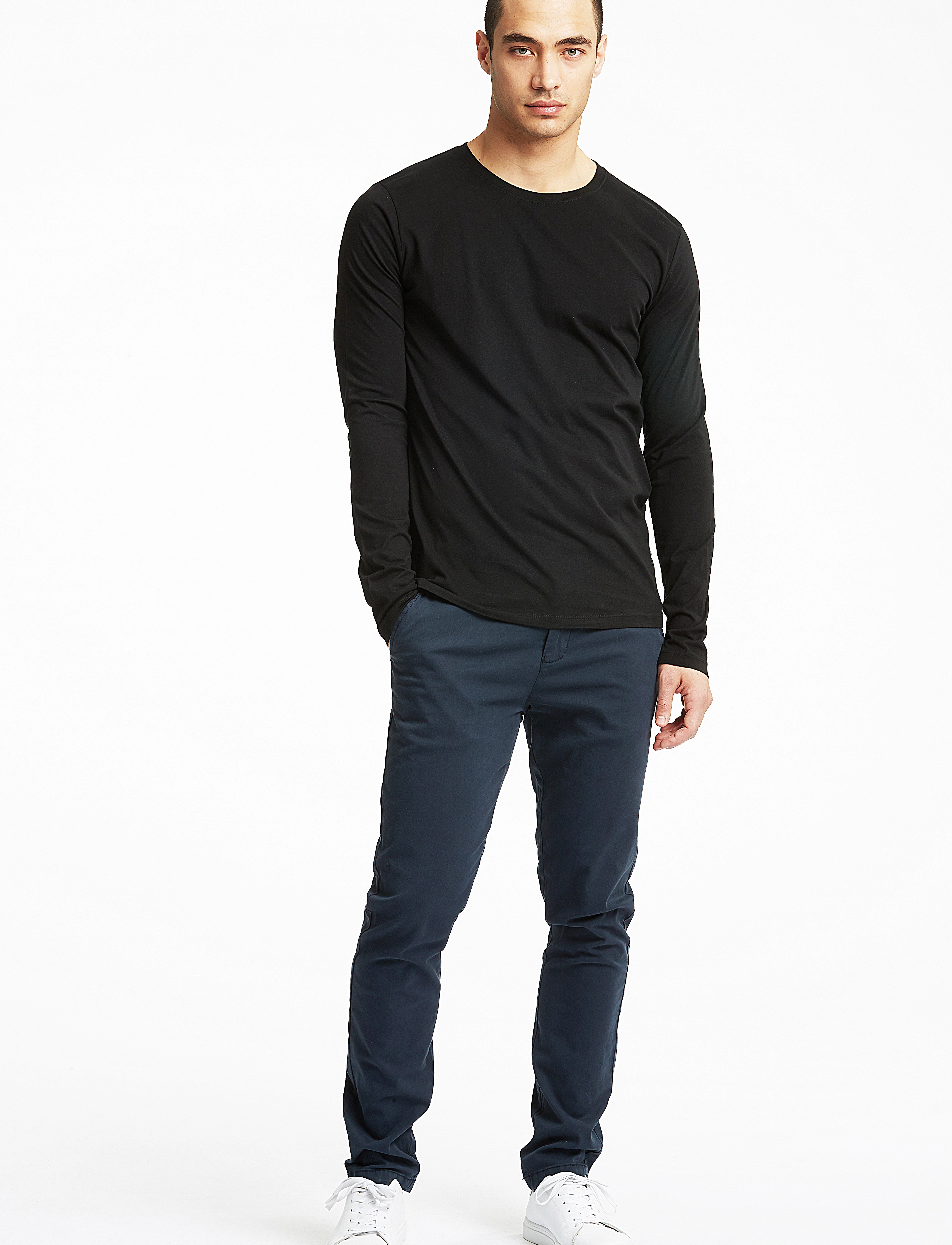 Lindbergh - 3PK basic tee L/S - basic t-shirts - black - 3