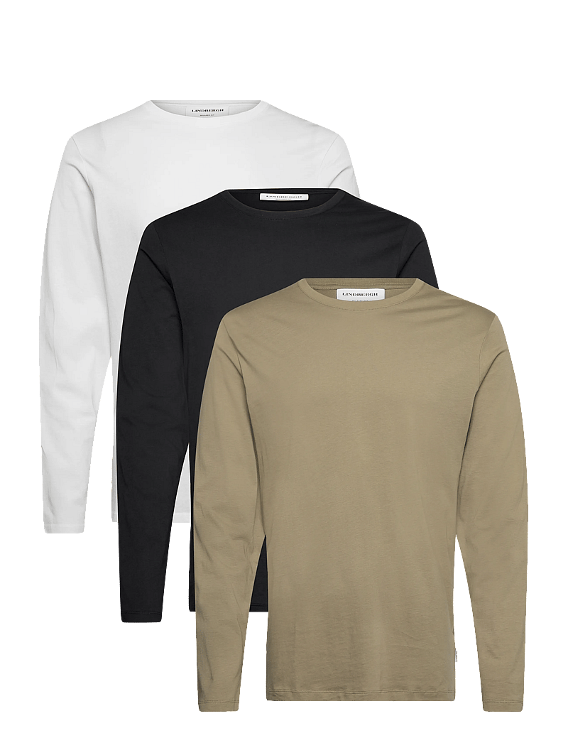 Lindbergh - 3PK basic tee L/S - pikkade varrukatega t-särgid - bl-wh-ar - 0