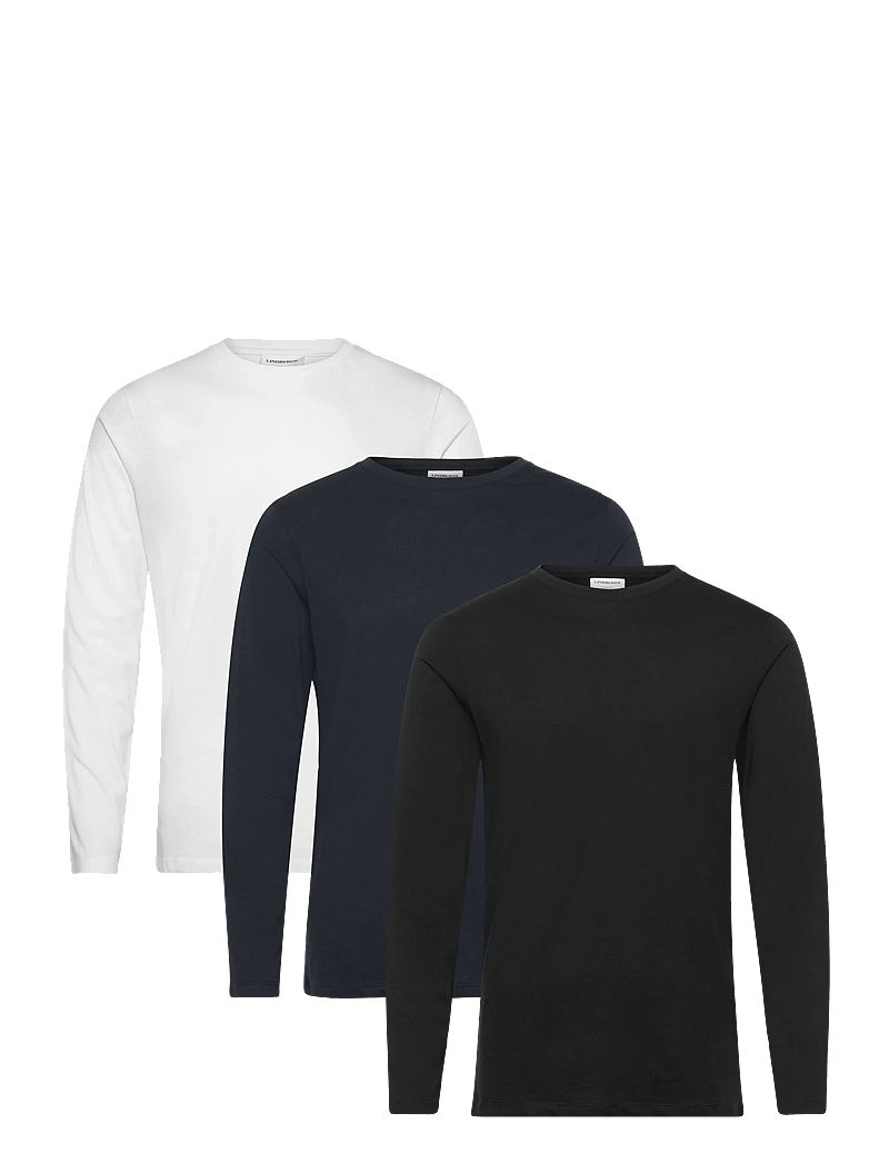 Lindbergh - 3PK basic tee L/S - pikkade varrukatega t-särgid - bl-wh-na - 0