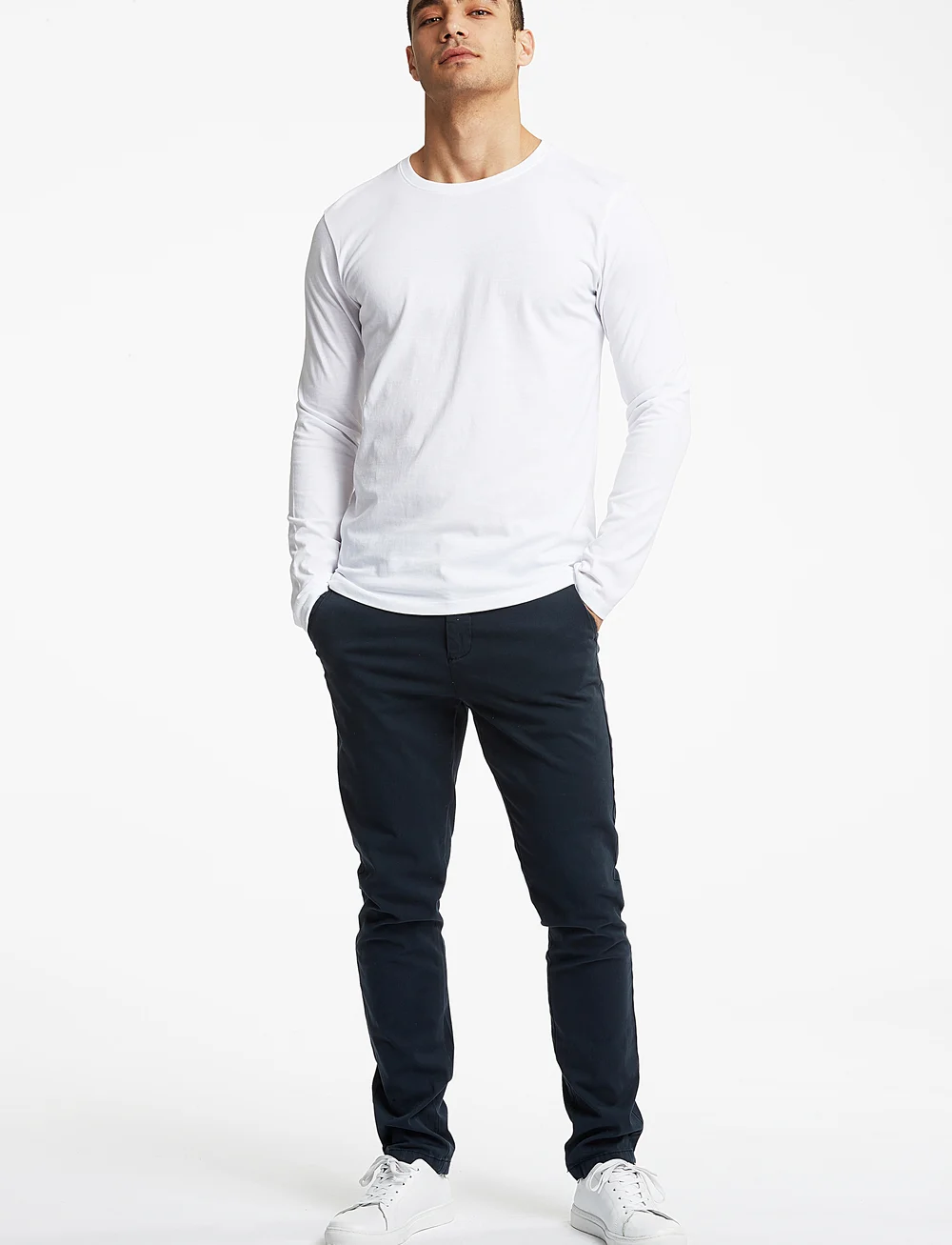 Lindbergh - 3PK basic tee L/S - langærmede t-shirts - white - 3