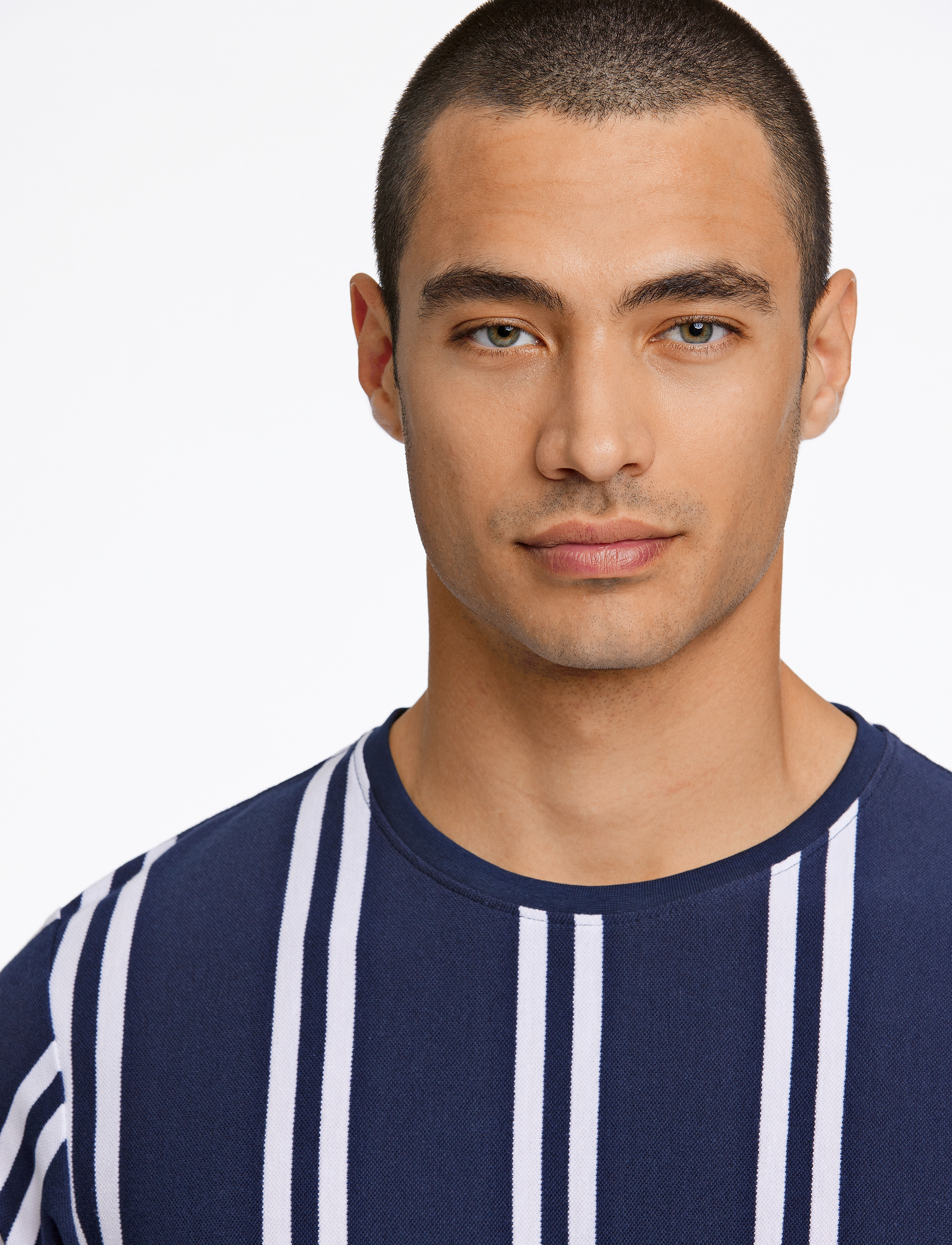 Lindbergh - Striped piqué tee S/S - dk blue - 3