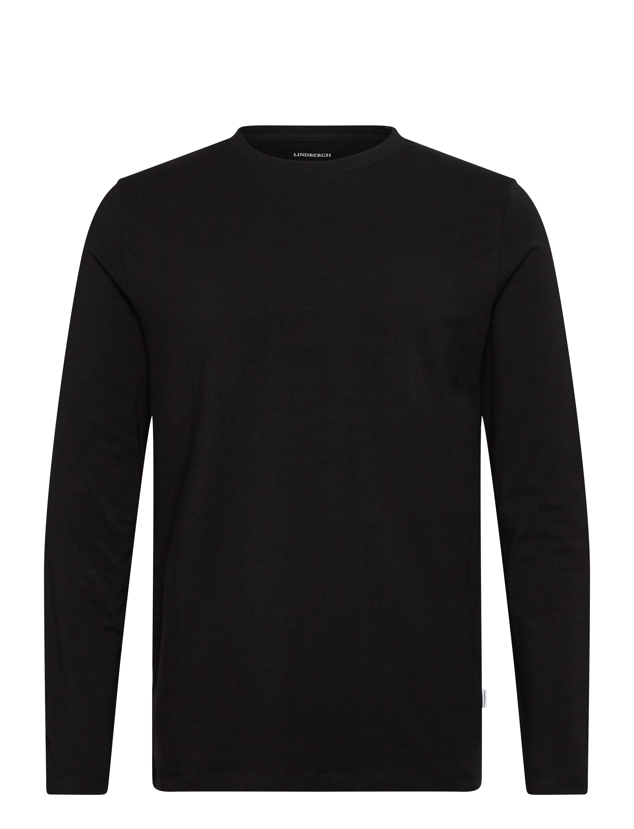 Basic o-neck stretch tee L/S - BLACK