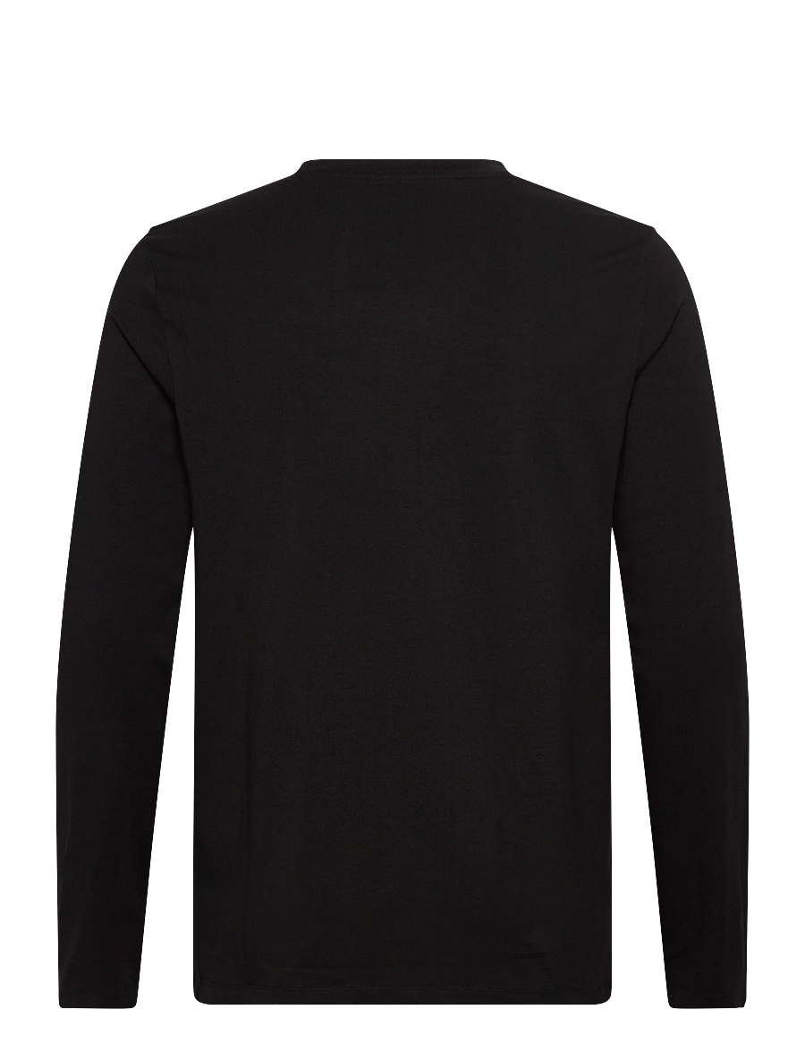 Lindbergh - Basic o-neck stretch tee L/S - långärmade t-shirts - black - 2