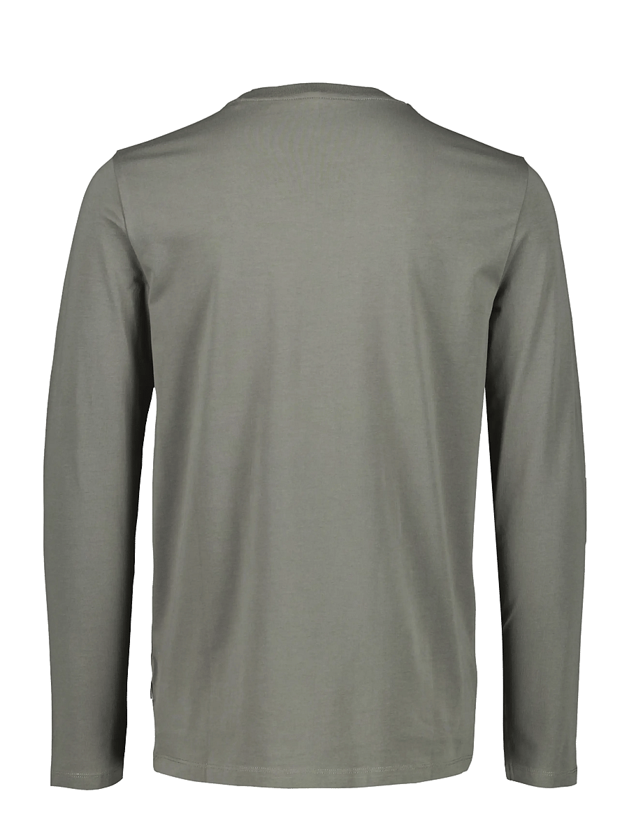 Lindbergh - Basic o-neck stretch tee L/S - long-sleeved t-shirts - dk grey stone - 2