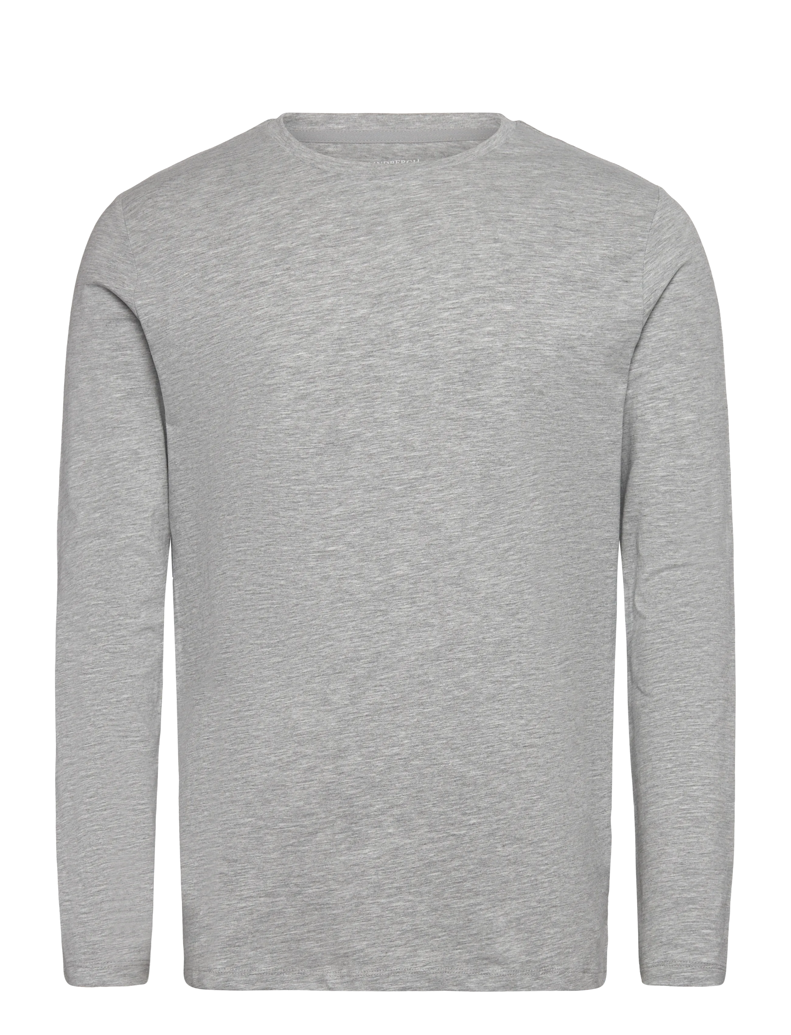 Basic o-neck stretch tee L/S - GREY MEL