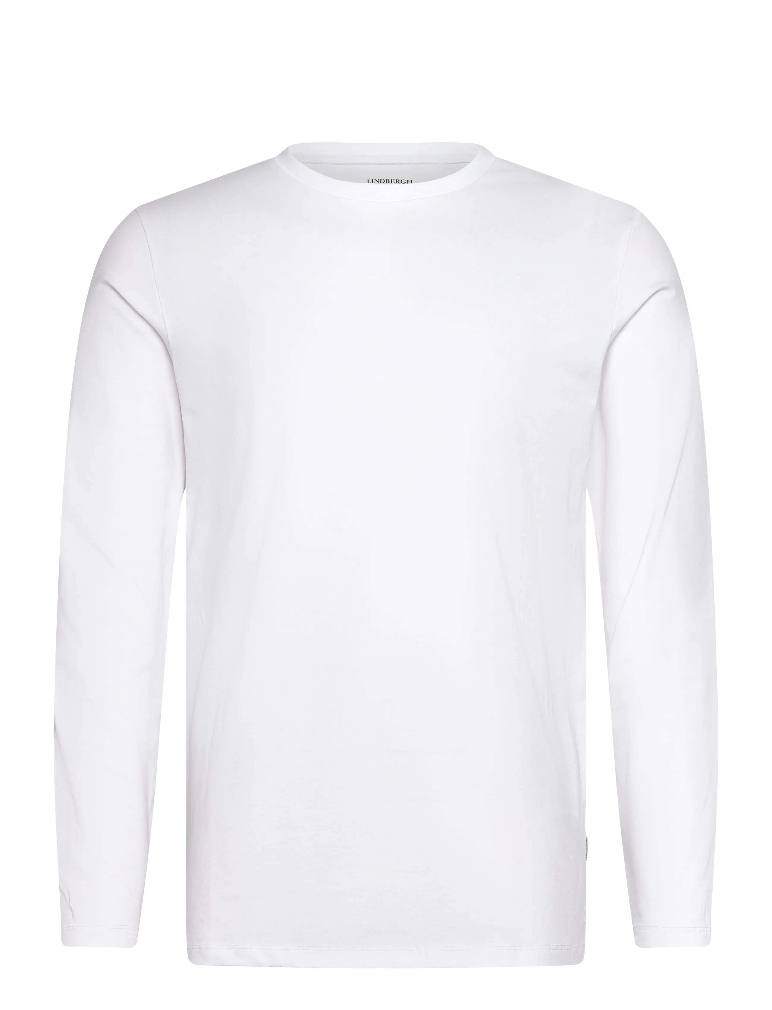 Basic o-neck stretch tee L/S - WHITE