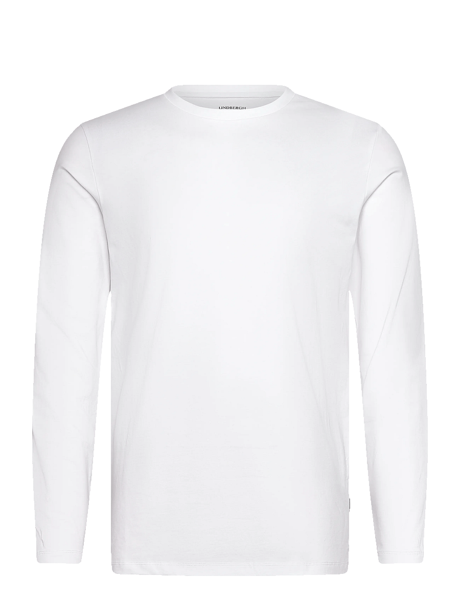 Lindbergh - Basic o-neck stretch tee L/S - t-krekli ar garām piedurknēm - white - 1
