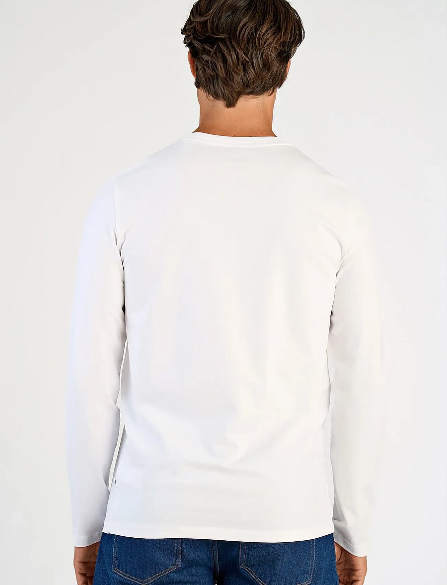 Lindbergh - Basic o-neck stretch tee L/S - t-krekli ar garām piedurknēm - white - 3